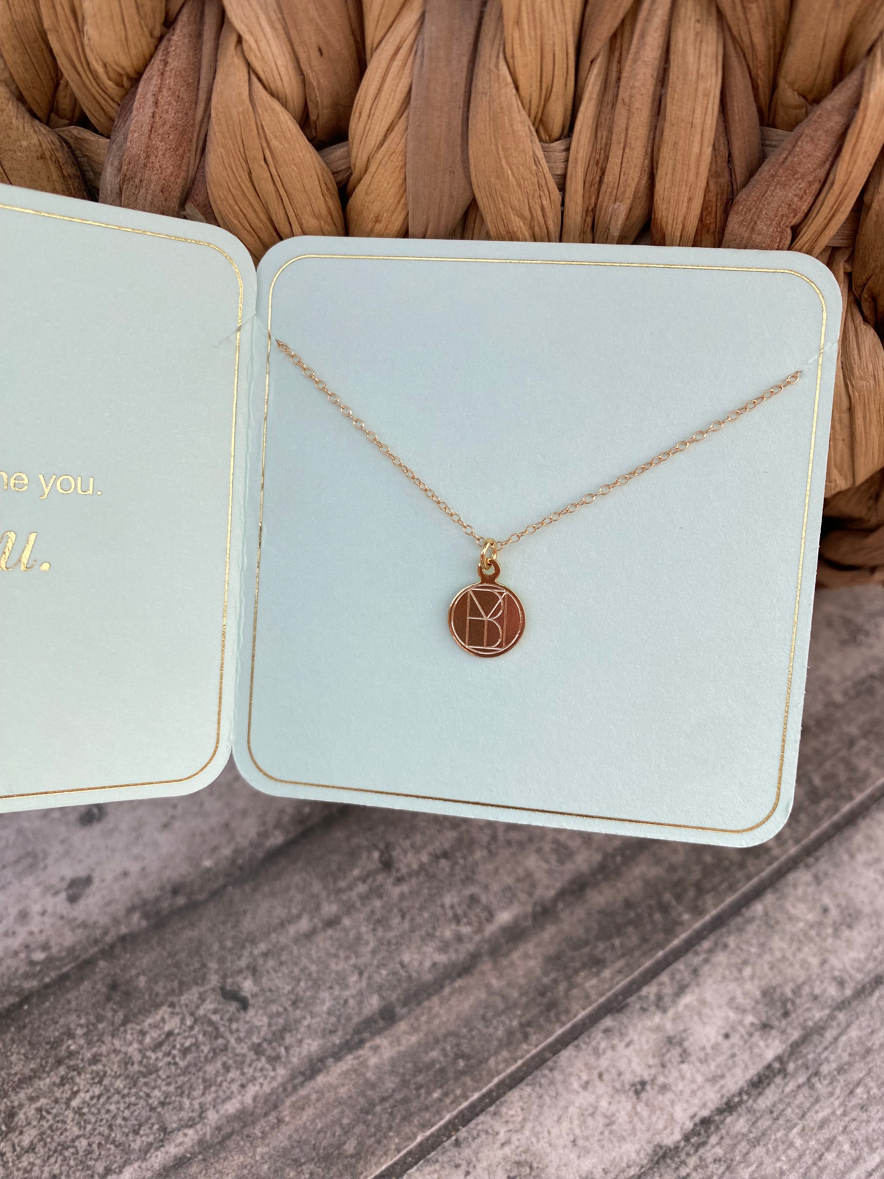 16" Necklace Gold - Be You Small Gold Disc-260 eNewton-eNewton-The Lovely Closet, Women's Fashion Boutique in Alexandria, KY