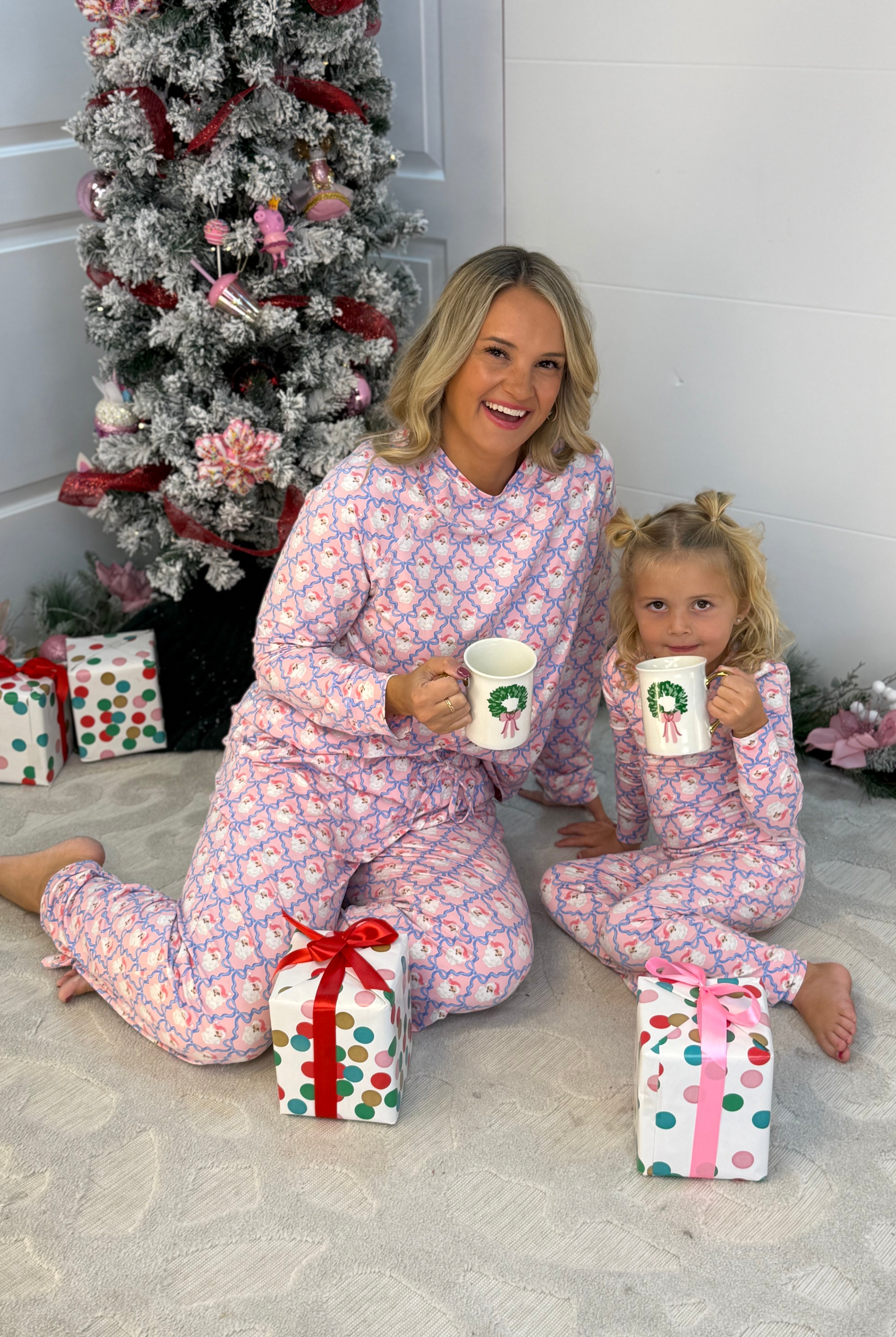 Mary Square Santa Baby Bows Mommy & Me Pajamas - Womens Size-350 Holiday-Mary Square-The Lovely Closet, Women's Fashion Boutique in Alexandria, KY