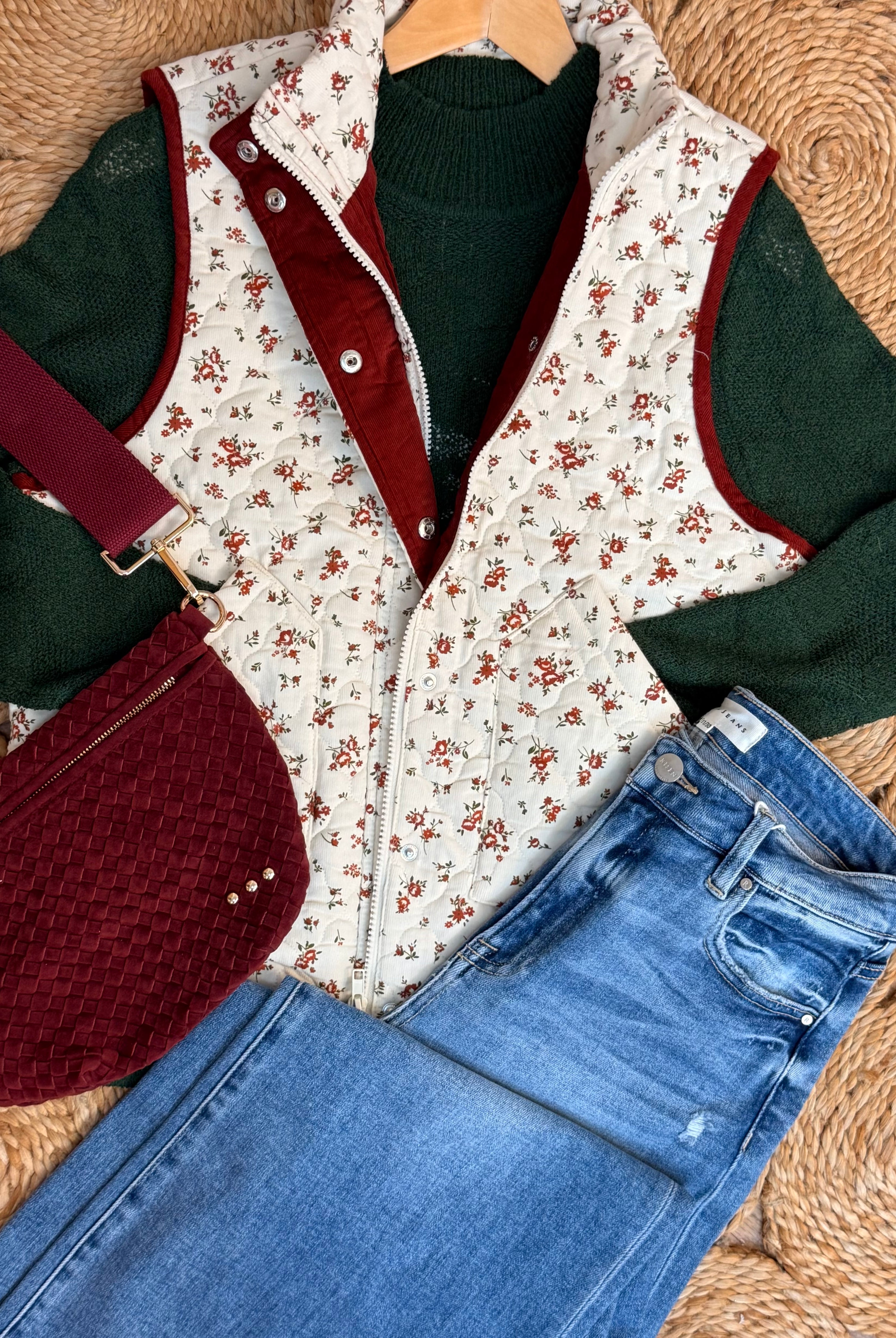 Westlyn Woven Bum Bag - Suede Burgundy-290 Bag/Handbags-Pretty Simple-The Lovely Closet, Women's Fashion Boutique in Alexandria, KY