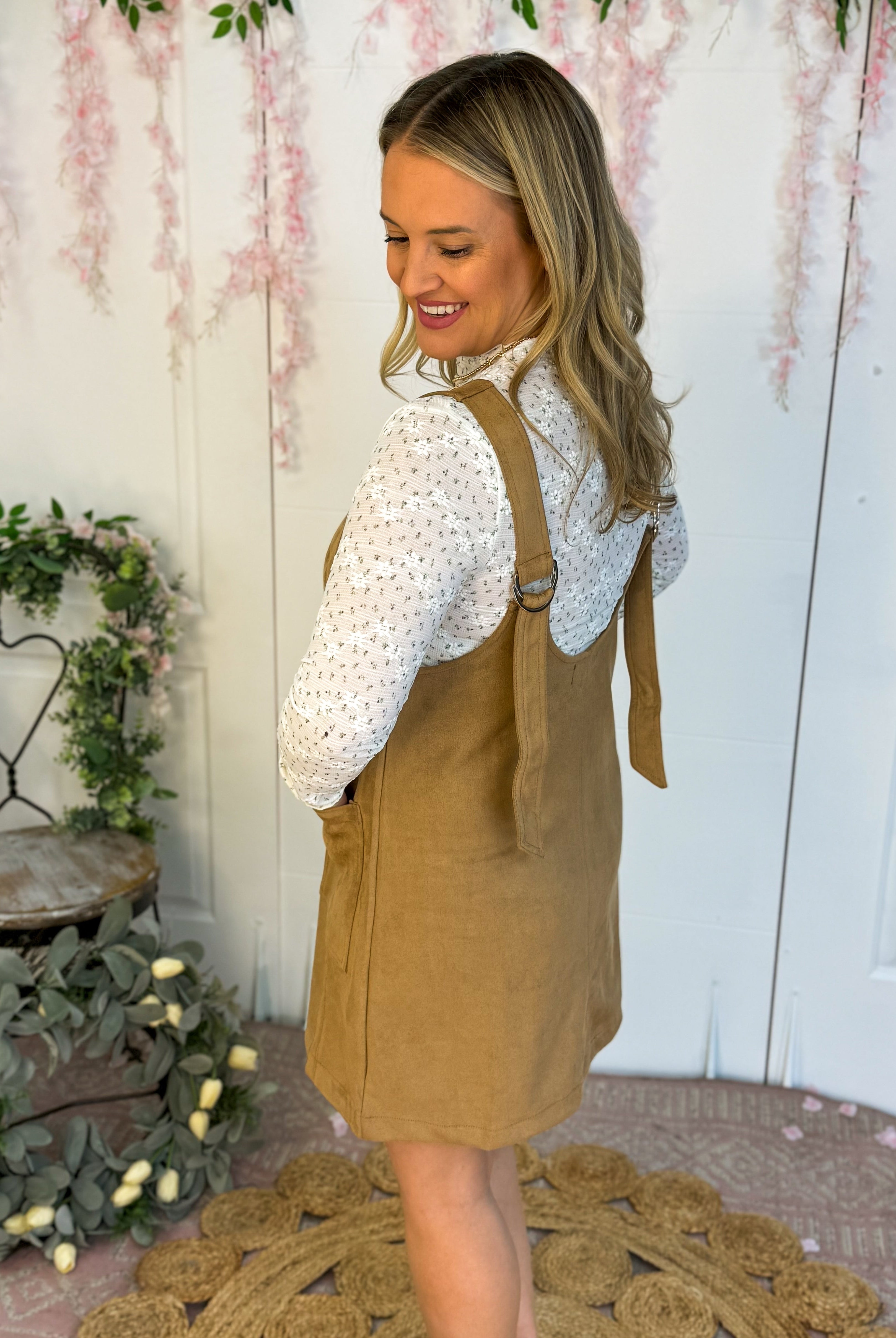 Faux Suede Jumper-180 Dresses-The Lovely Closet-The Lovely Closet, Women's Fashion Boutique in Alexandria, KY