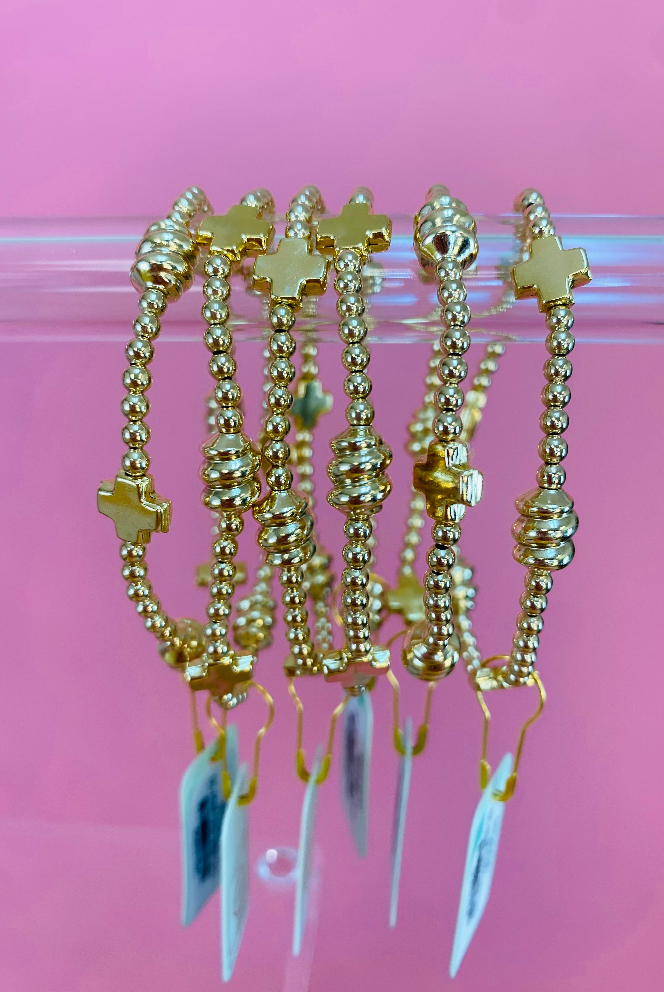 Signature Cross Admire Gold 3mm Gold Bracelet-260 eNewton-enewton-The Lovely Closet, Women's Fashion Boutique in Alexandria, KY