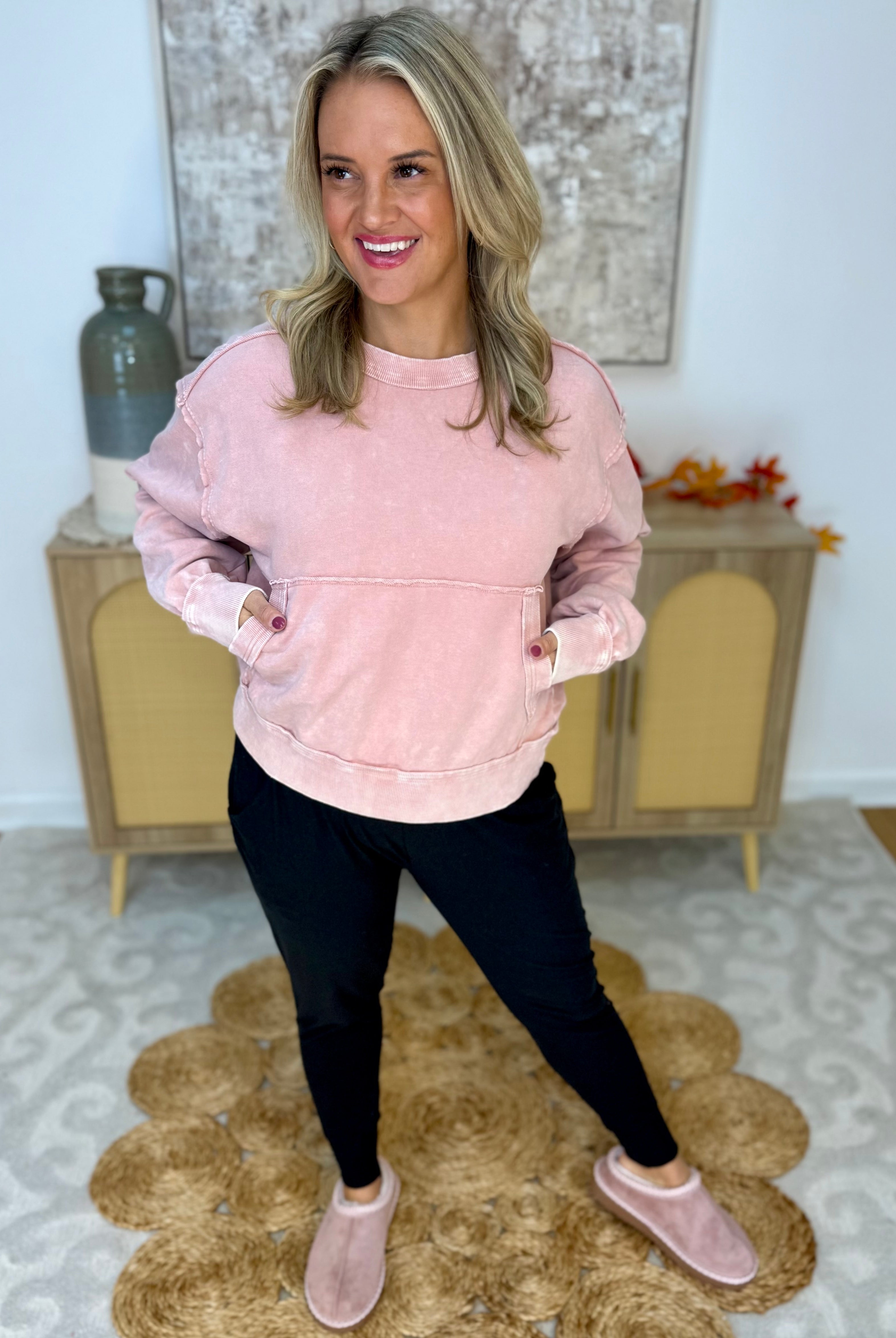 Make Me Blush Mineral Wash Pullover-110 Long Sleeve Top-White Birch-The Lovely Closet, Women's Fashion Boutique in Alexandria, KY