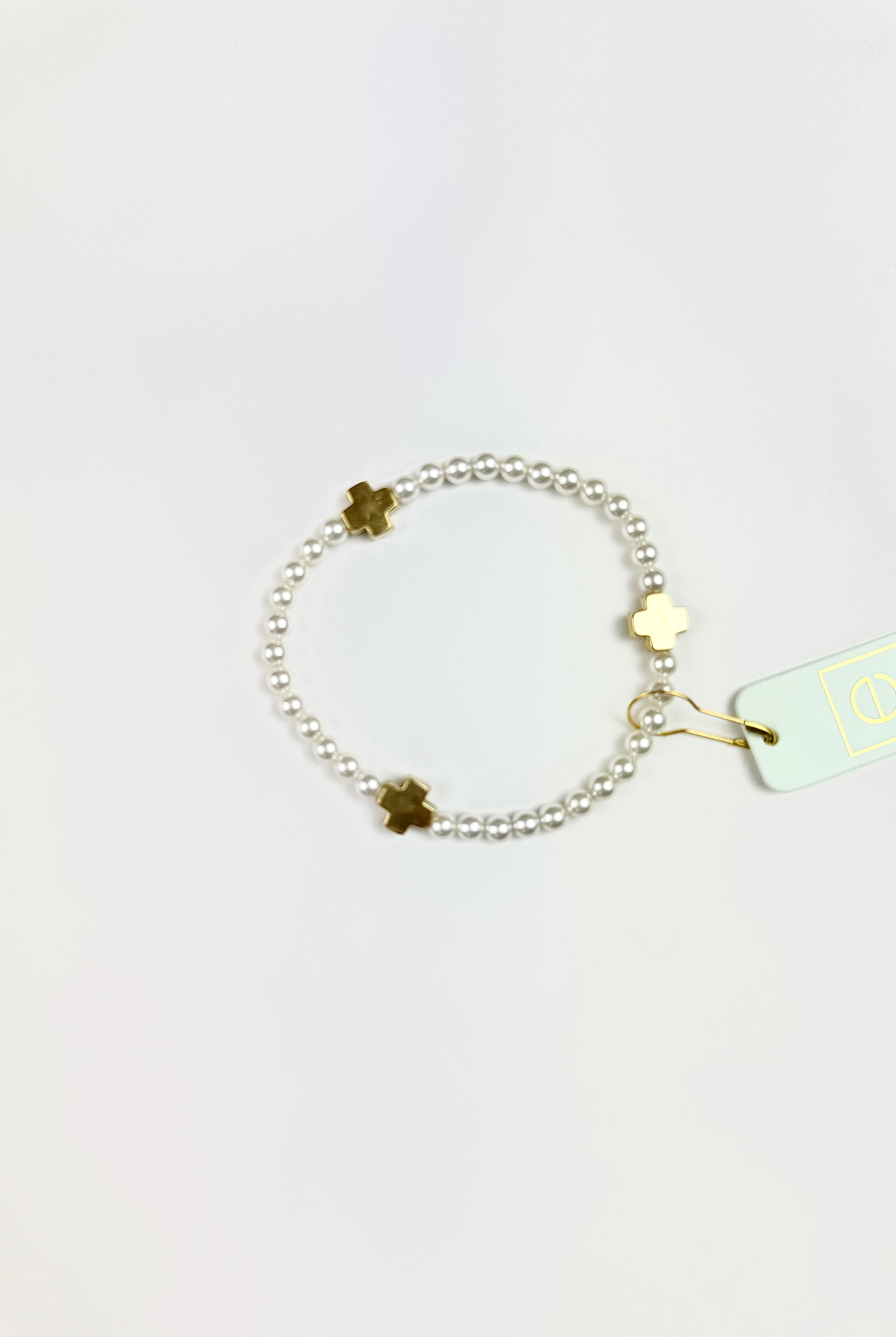 Signature Cross Pearl 4mm Gold-260 eNewton-eNewton-The Lovely Closet, Women's Fashion Boutique in Alexandria, KY