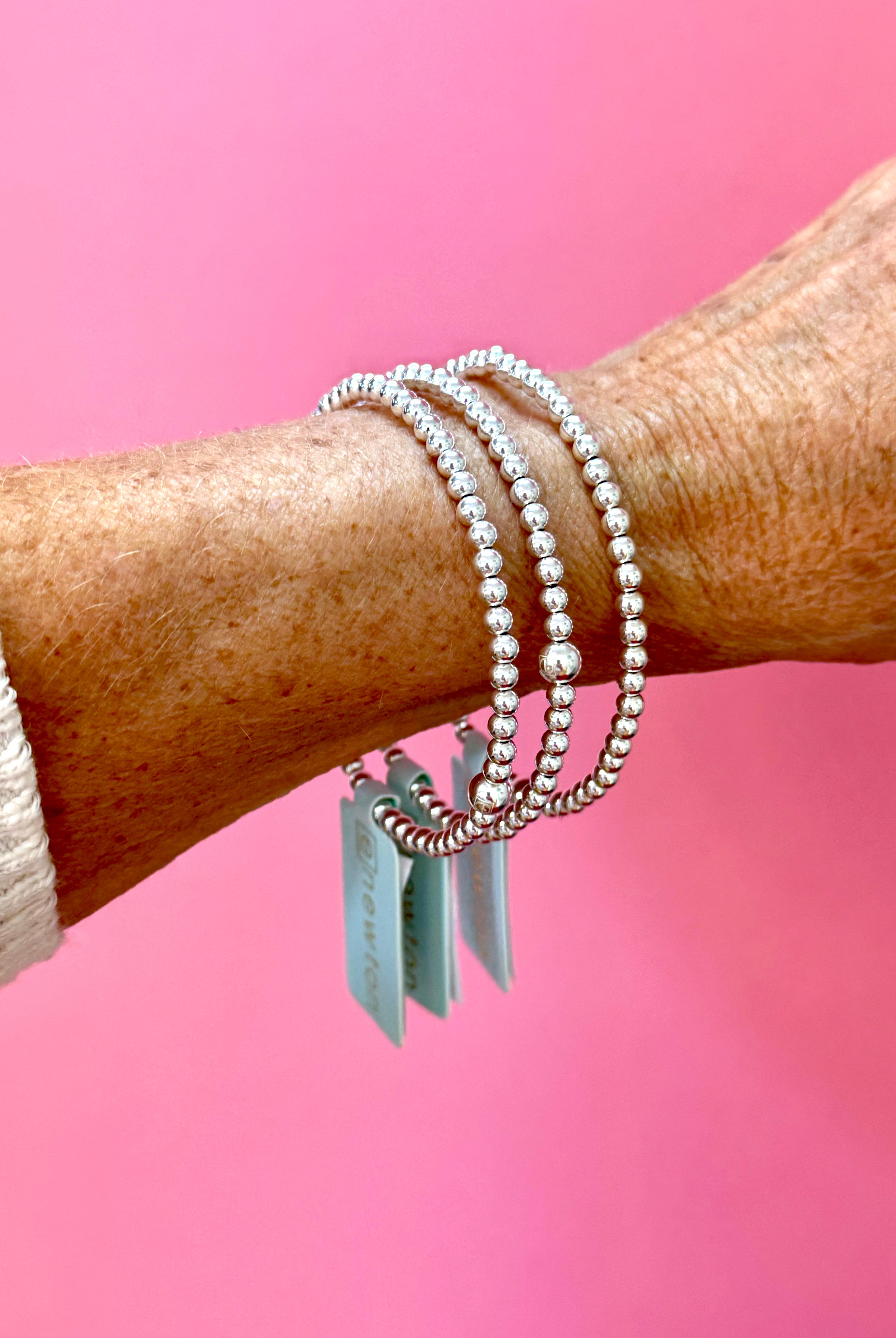 Classic Sterling 4mm Beaded Bangle-260 eNewton-eNewton-The Lovely Closet, Women's Fashion Boutique in Alexandria, KY