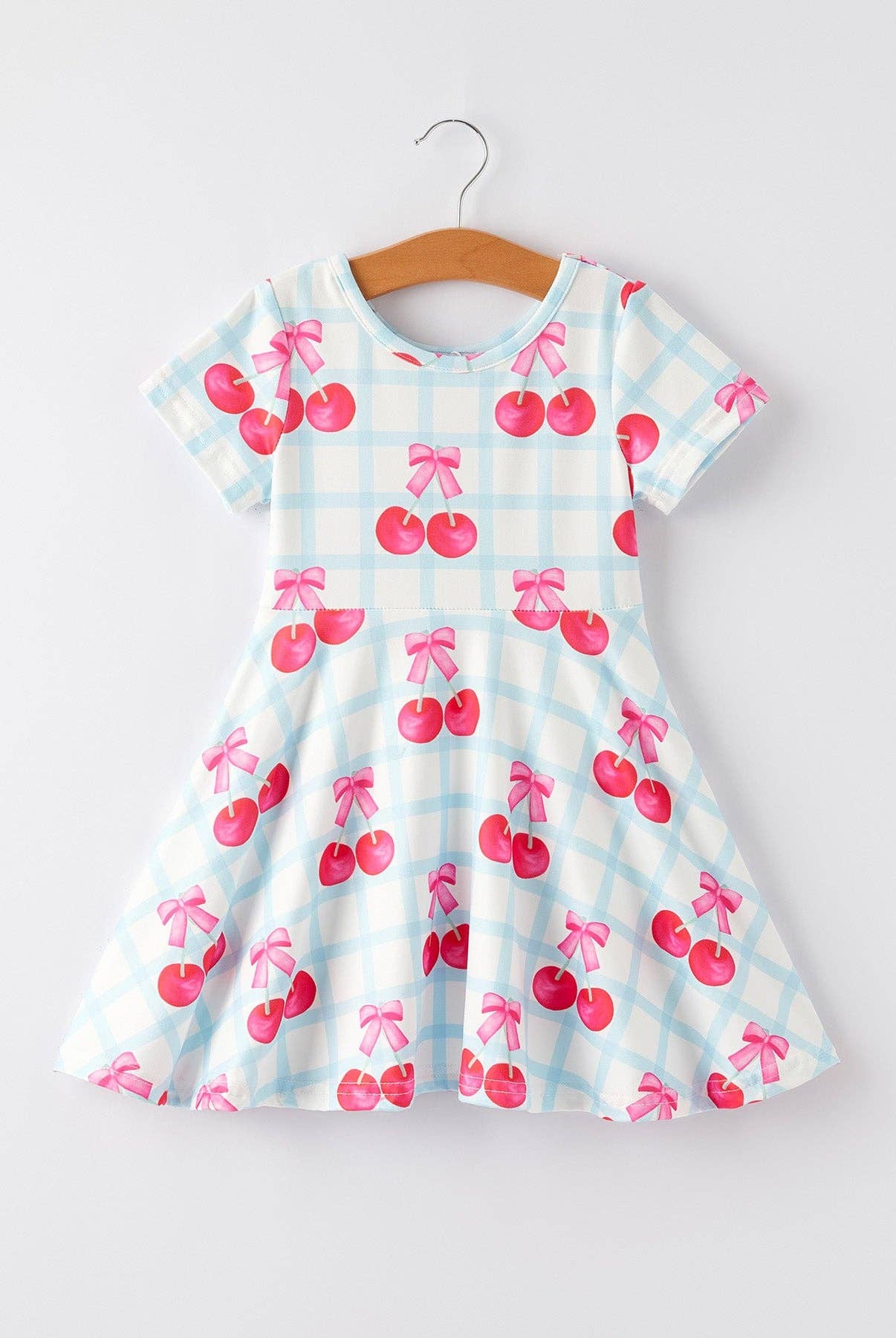 Charming Cherry Plaid Girls' Dress-360 Carolines Closet-Rylee Faith Designs-The Lovely Closet, Women's Fashion Boutique in Alexandria, KY