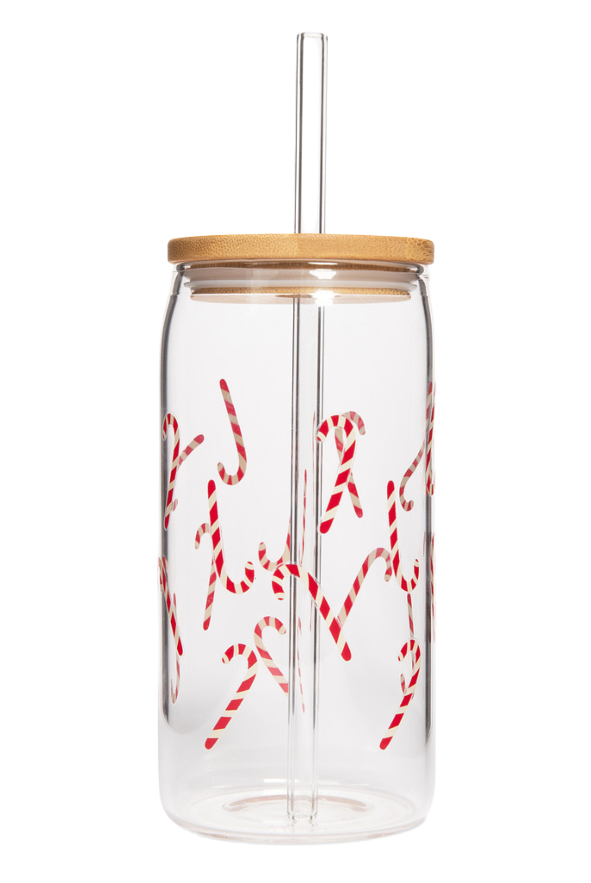 Candy Cane 17 oz Glass w/ Straw & Lid-310 Gift-Sweet Water Decor-The Lovely Closet, Women's Fashion Boutique in Alexandria, KY