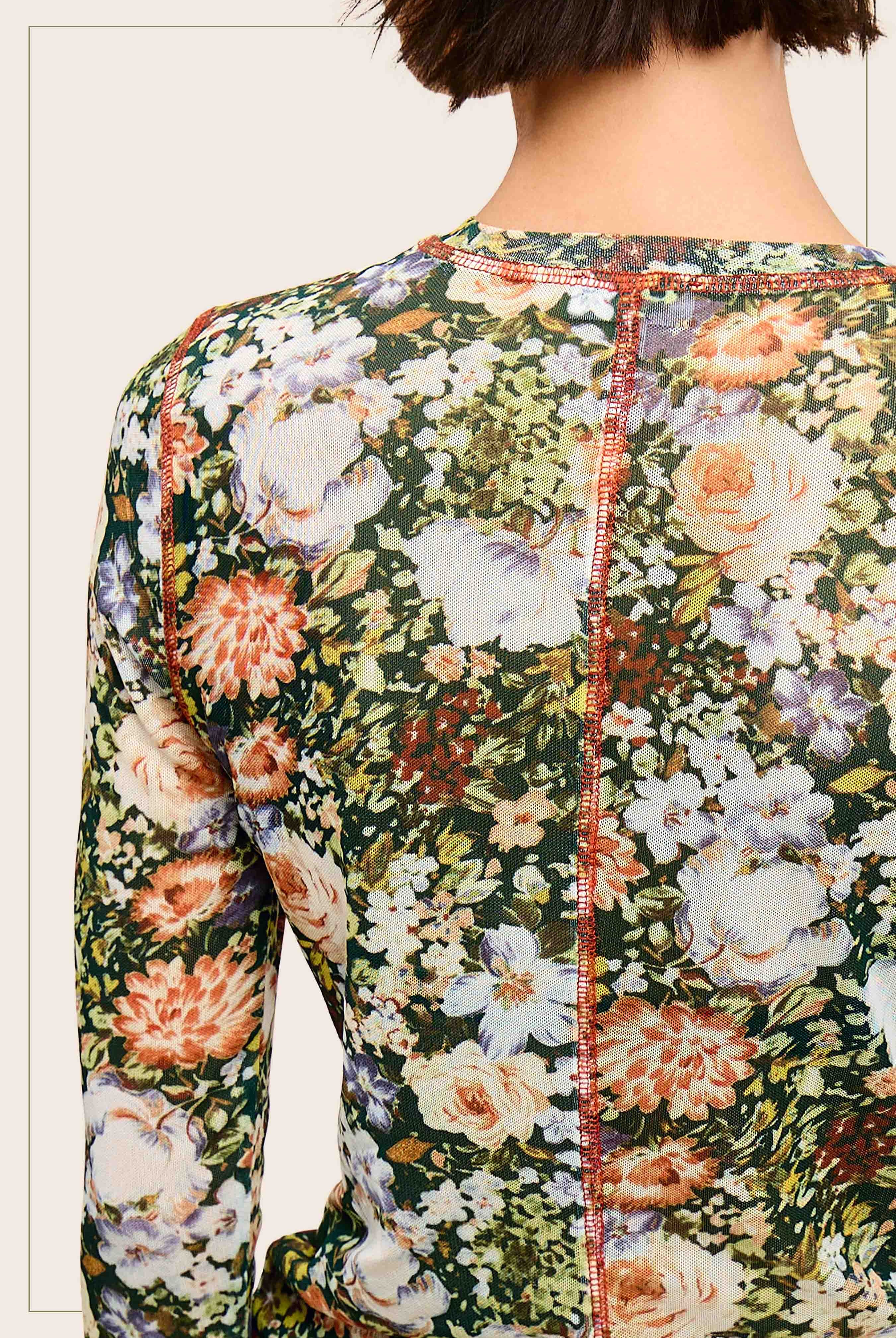 Sheer Long Sleeve Mesh Layering Top - Hazelnut-110 Long Sleeve Top-La Miel-The Lovely Closet, Women's Fashion Boutique in Alexandria, KY