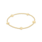 Small Signature Cross Gold 2mm Beaded Bracelet - Gold-260 eNewton-eNewton-The Lovely Closet, Women's Fashion Boutique in Alexandria, KY