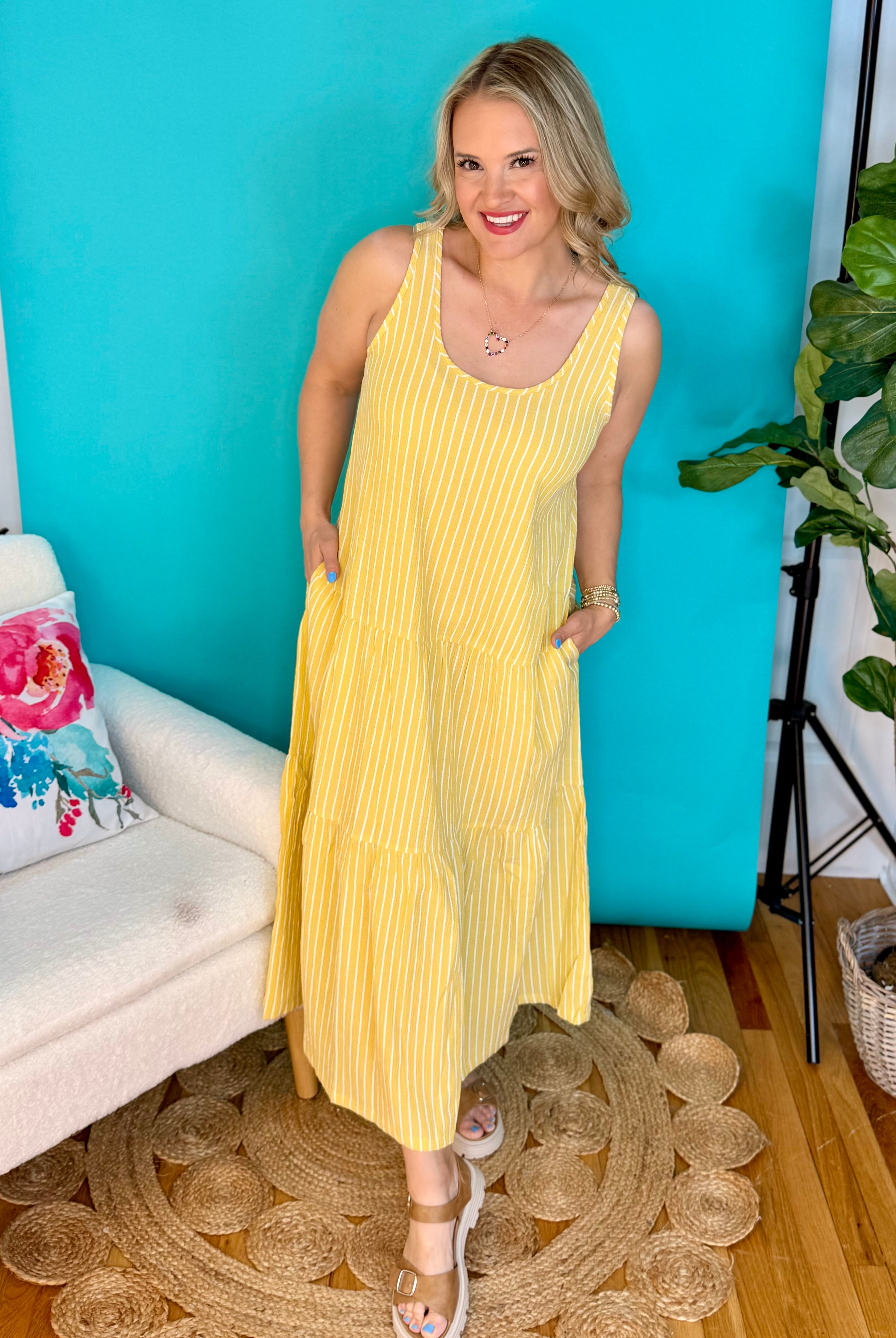 Sunshine Striped Maxi Dress - Yellow-180 Dresses-eesome-The Lovely Closet, Women's Fashion Boutique in Alexandria, KY
