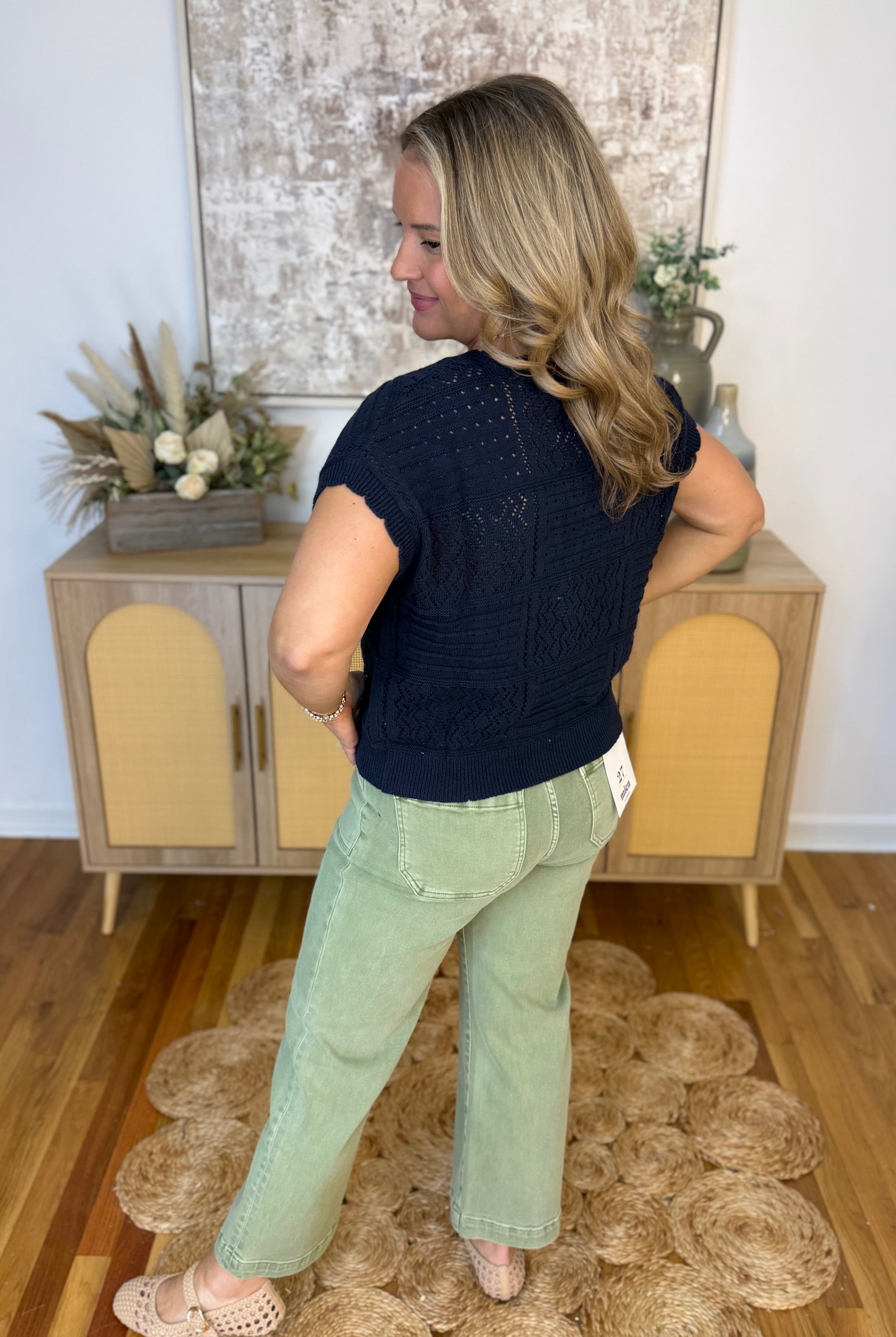 Coastline Short Sleeve Cadigan-100 Short Sleeve Tops-Blu Pepper-The Lovely Closet, Women's Fashion Boutique in Alexandria, KY