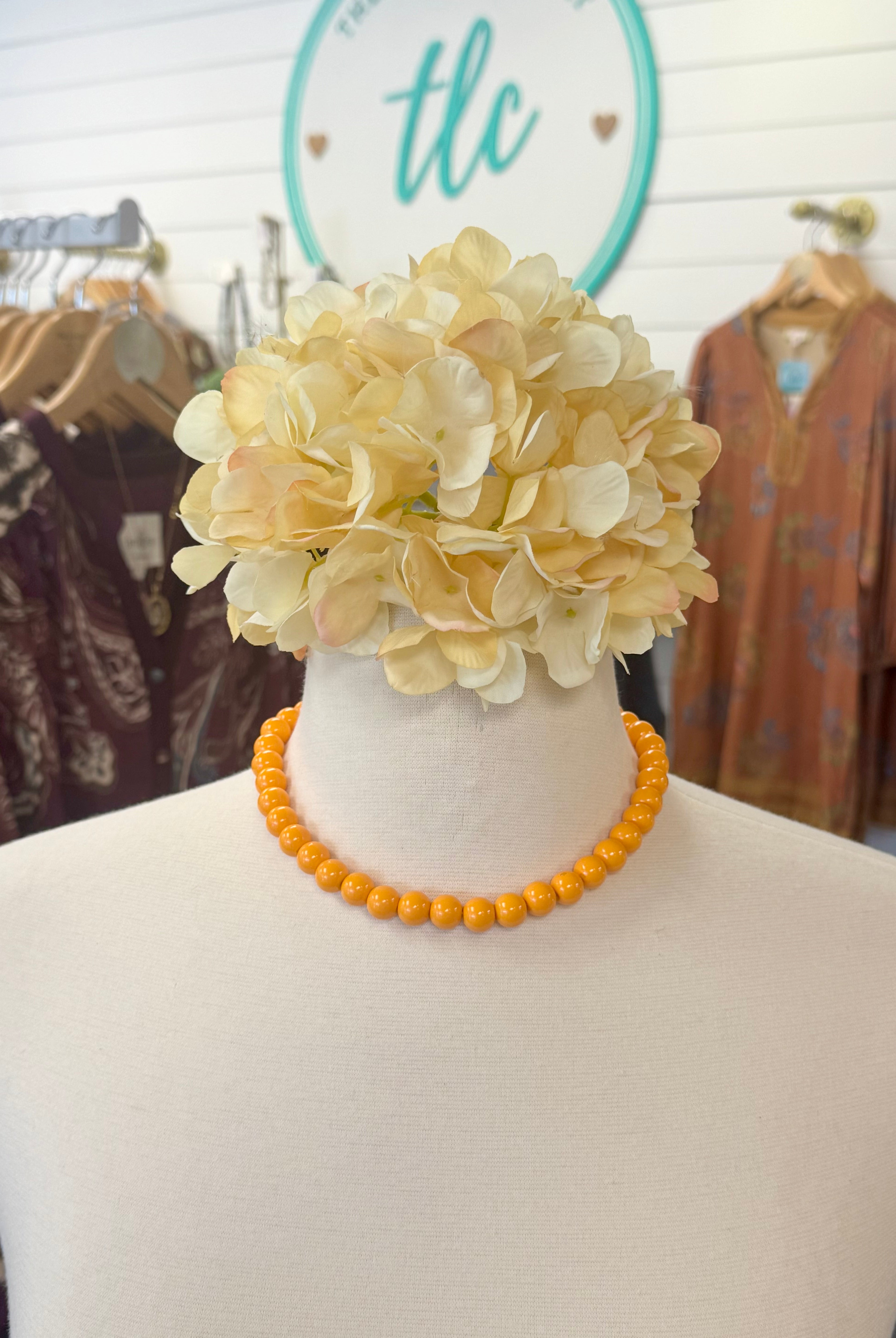 Tangerine Truffle Candy Bead Necklace-280 Accessories-Golden Stella-The Lovely Closet, Women's Fashion Boutique in Alexandria, KY