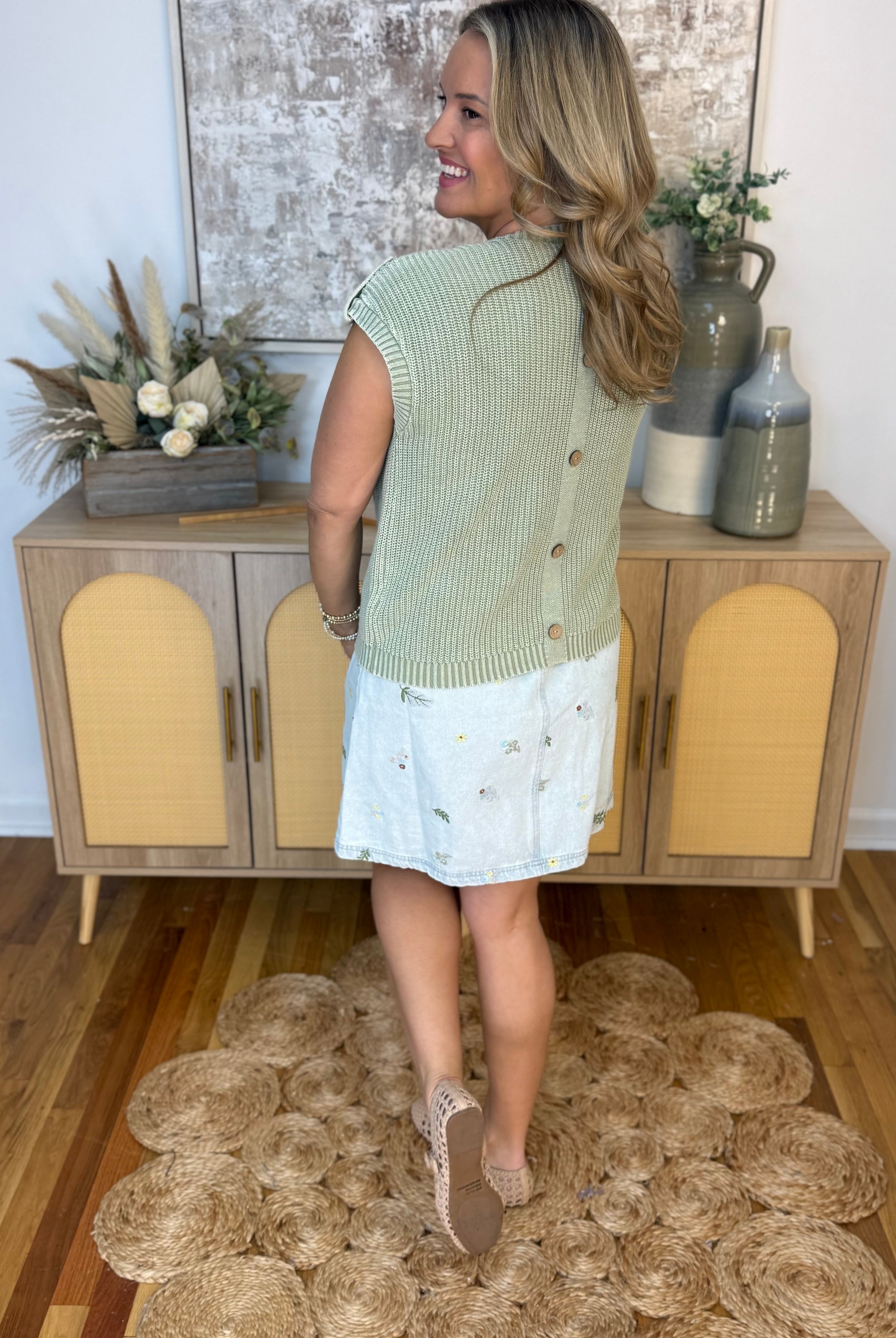 Fresh Picked Embroidered Denim Shift Dress-180 Dresses-Blu Pepper-The Lovely Closet, Women's Fashion Boutique in Alexandria, KY