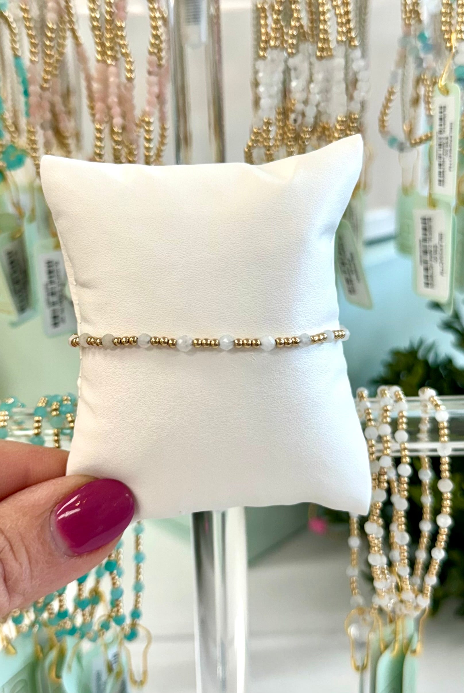 Sincerity Gold 3MM Gemstone Bracelet-260 eNewton-eNewton-The Lovely Closet, Women's Fashion Boutique in Alexandria, KY