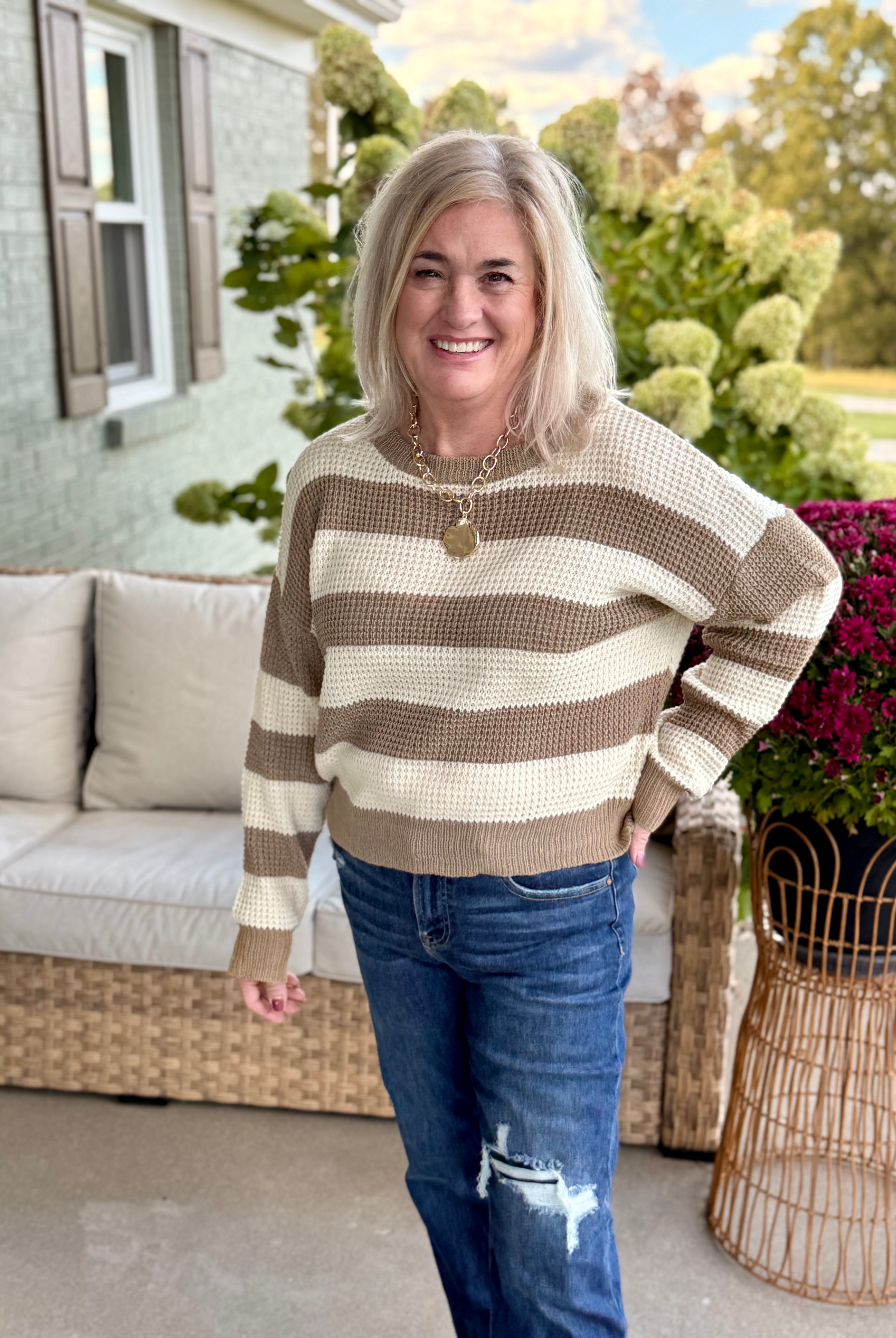 Autumn Breeze Sweater - Taupe-140 Sweaters-La Miel-The Lovely Closet, Women's Fashion Boutique in Alexandria, KY