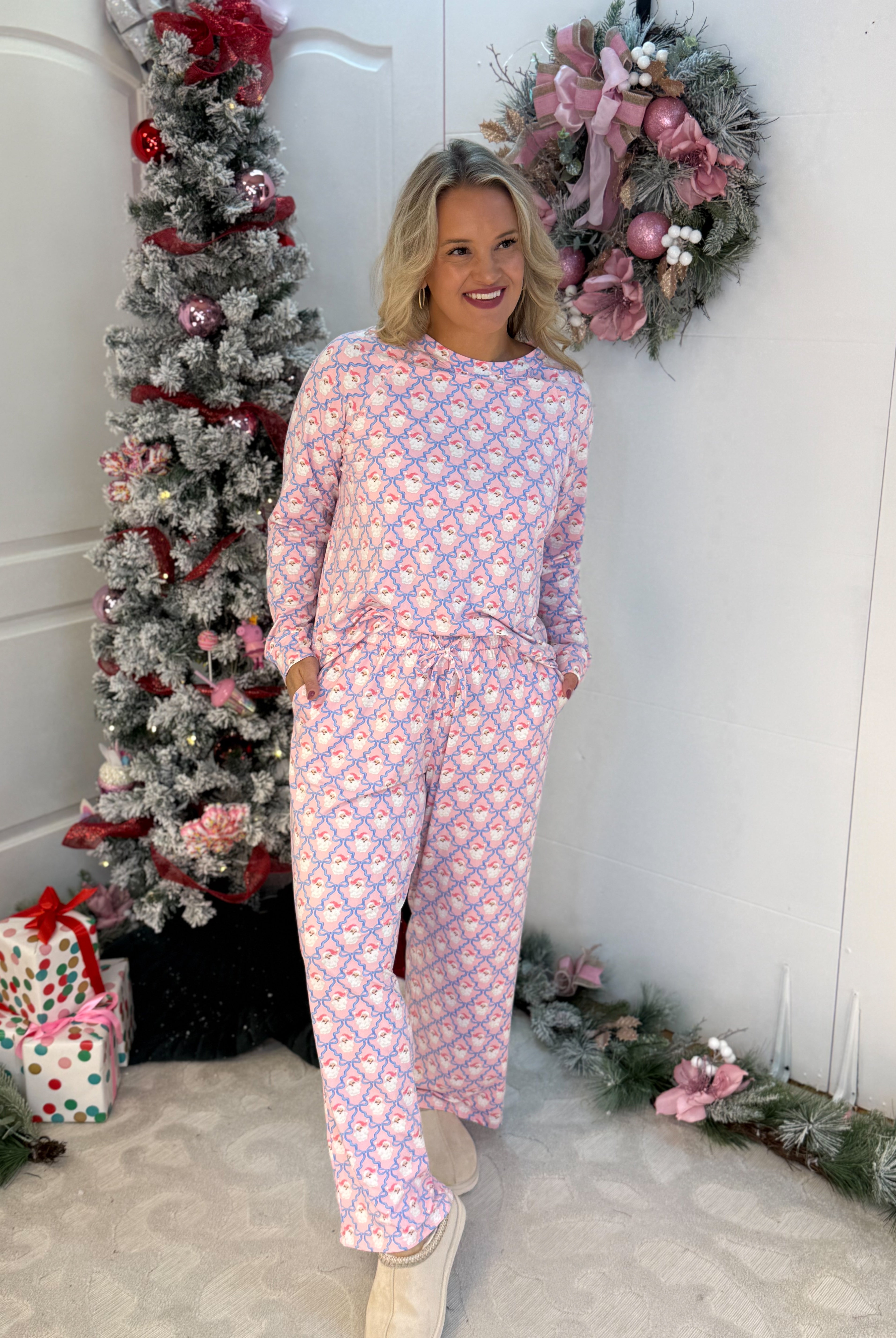 Mary Square Santa Baby Bows Mommy & Me Pajamas - Womens Size-350 Holiday-Mary Square-The Lovely Closet, Women's Fashion Boutique in Alexandria, KY