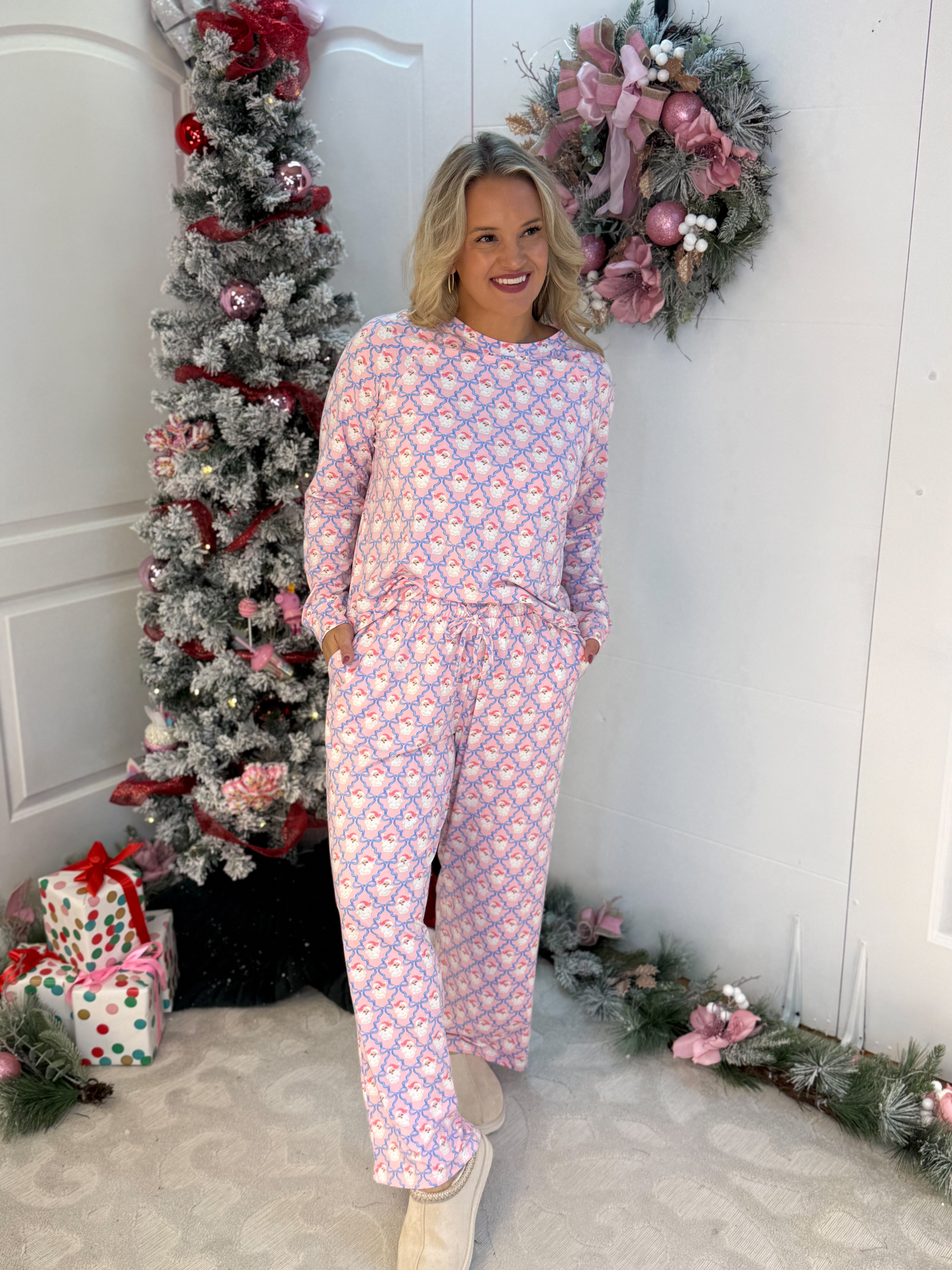 Mary Square Santa Baby Bows Mommy & Me Pajamas - Womens Size-350 Holiday-Mary Square-The Lovely Closet, Women's Fashion Boutique in Alexandria, KY