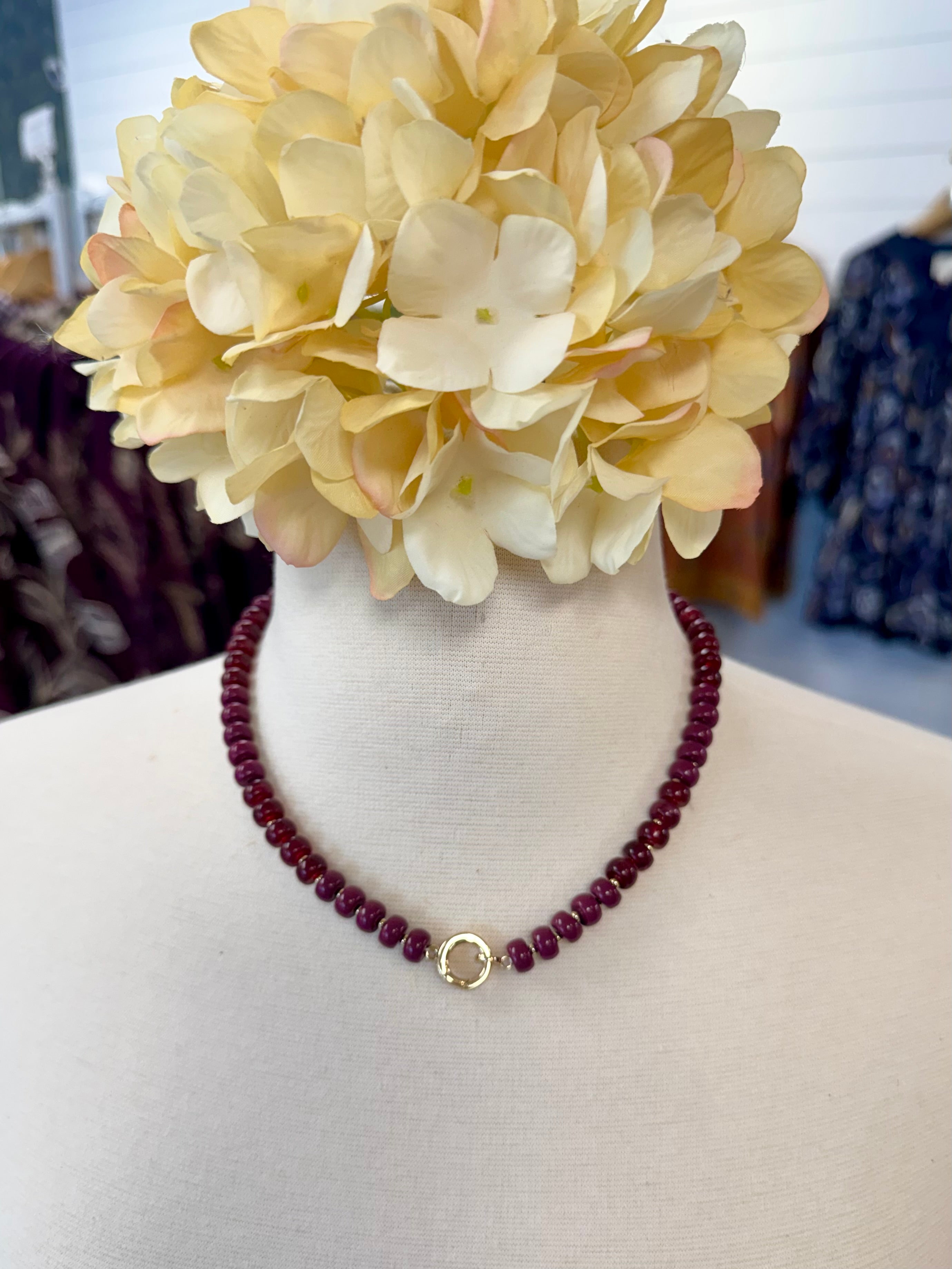 Mulled Berry Candy Bead Necklace-280 Accessories-Golden Stella-The Lovely Closet, Women's Fashion Boutique in Alexandria, KY