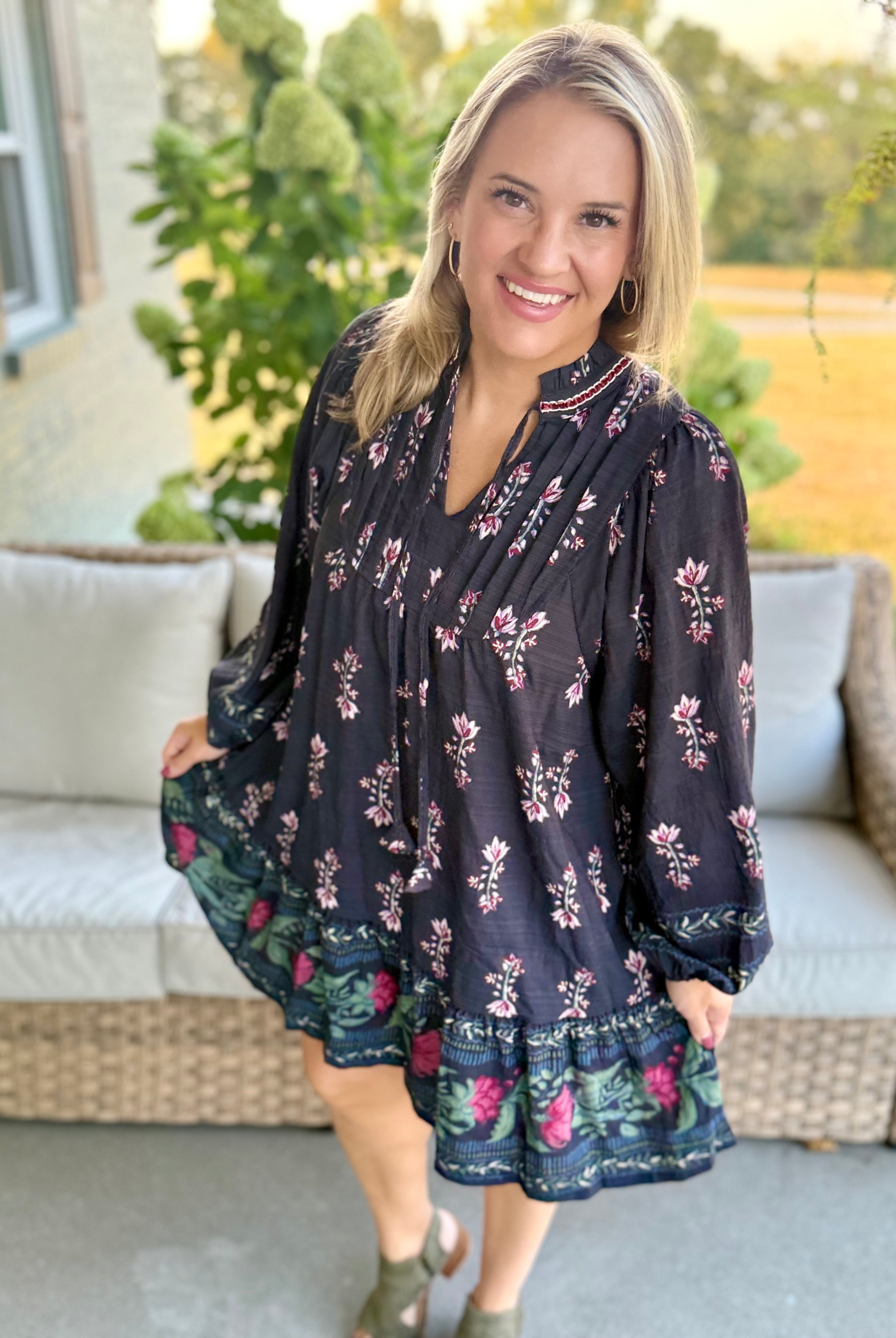 Midnight Whispers Dress-180 Dresses-Umgee-The Lovely Closet, Women's Fashion Boutique in Alexandria, KY