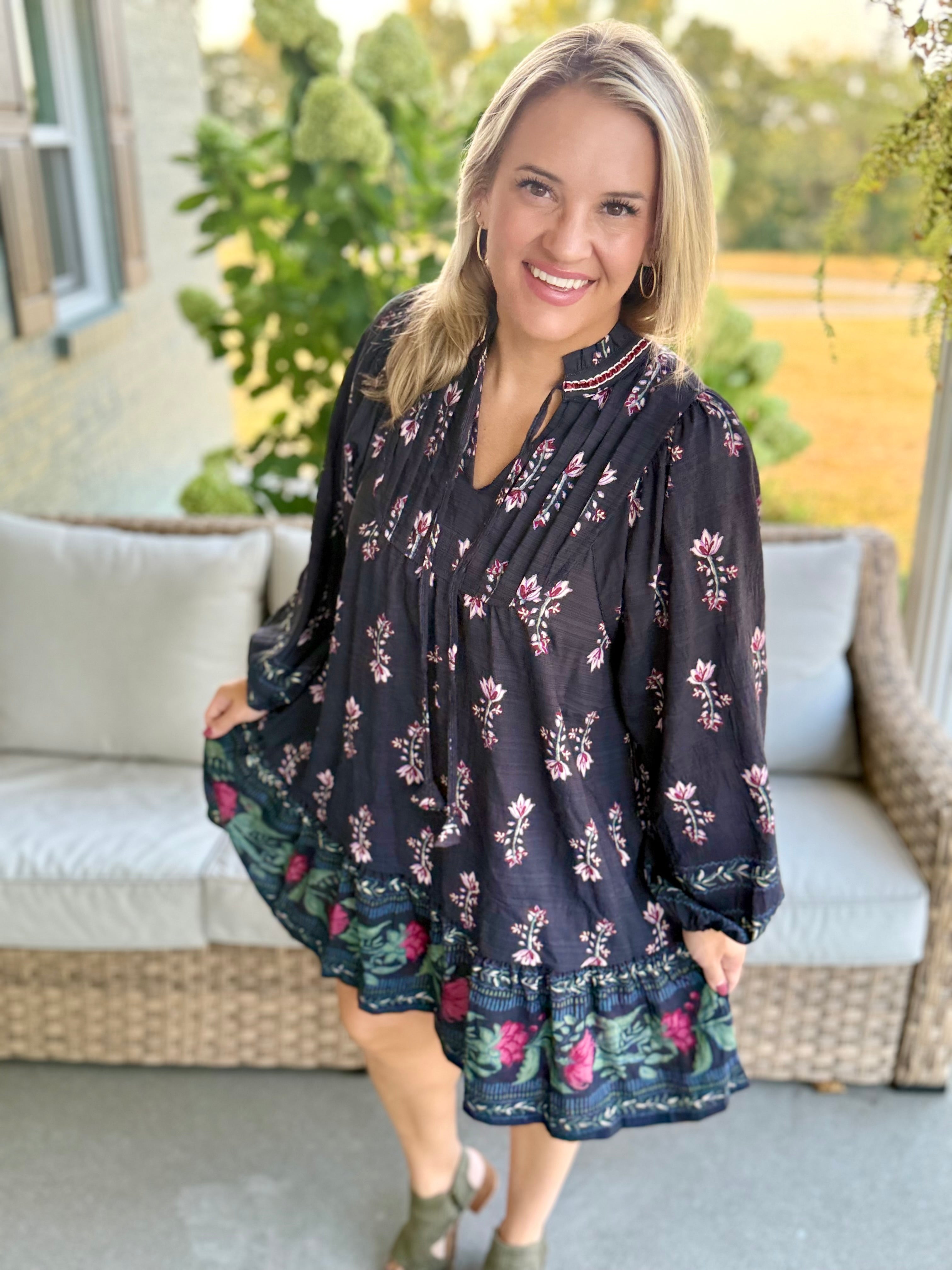 Midnight Whispers Dress-180 Dresses-Umgee-The Lovely Closet, Women's Fashion Boutique in Alexandria, KY