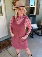 Maple Lane Overall Mini Dress - Brick-180 Dresses-Anniewear-The Lovely Closet, Women's Fashion Boutique in Alexandria, KY