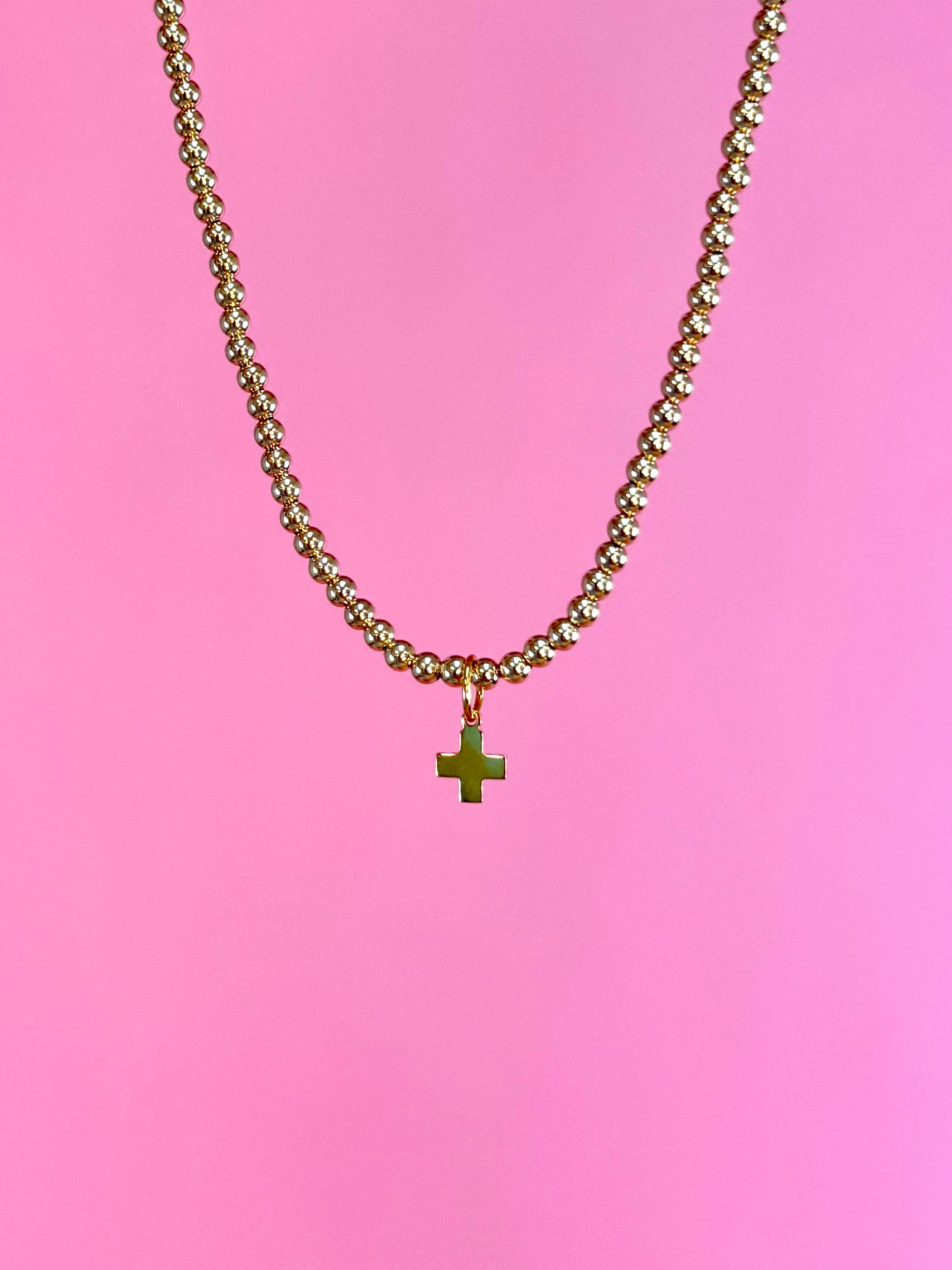 Classic Gold 3mm Signature Cross Gold Necklace-260 eNewton-eNewton-The Lovely Closet, Women's Fashion Boutique in Alexandria, KY