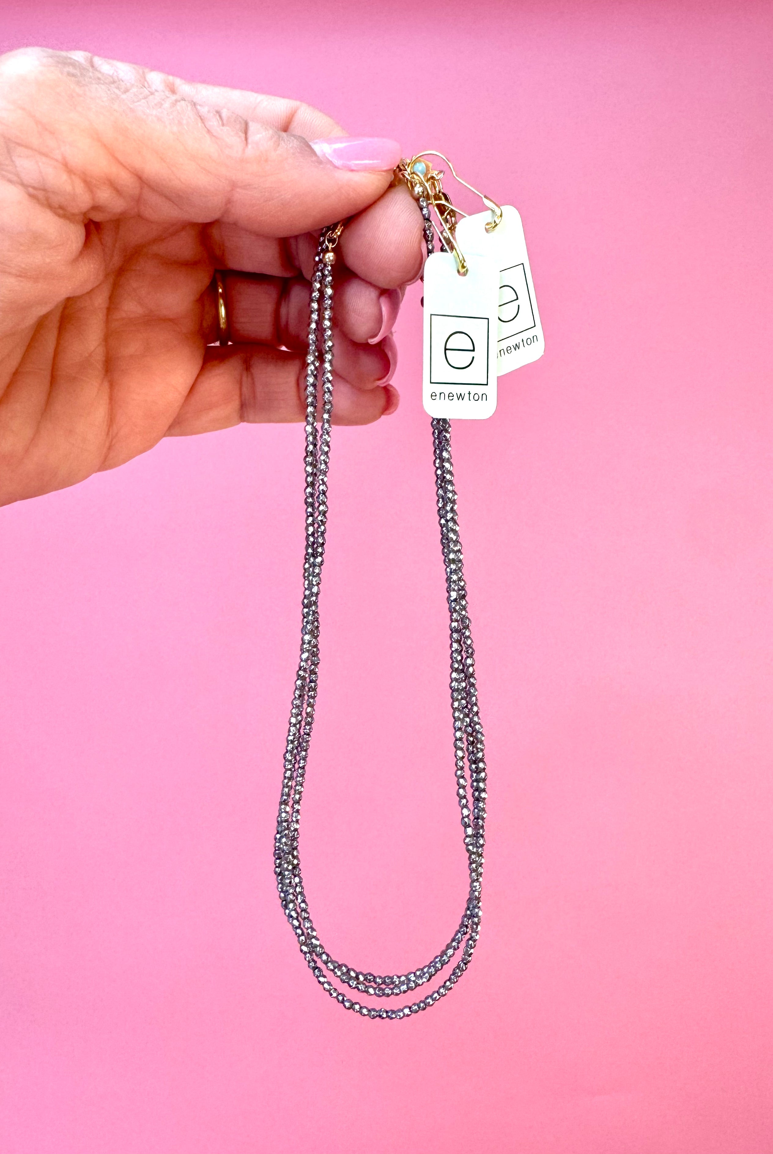 Silver Hematite Choker-260 eNewton-eNewton-The Lovely Closet, Women's Fashion Boutique in Alexandria, KY