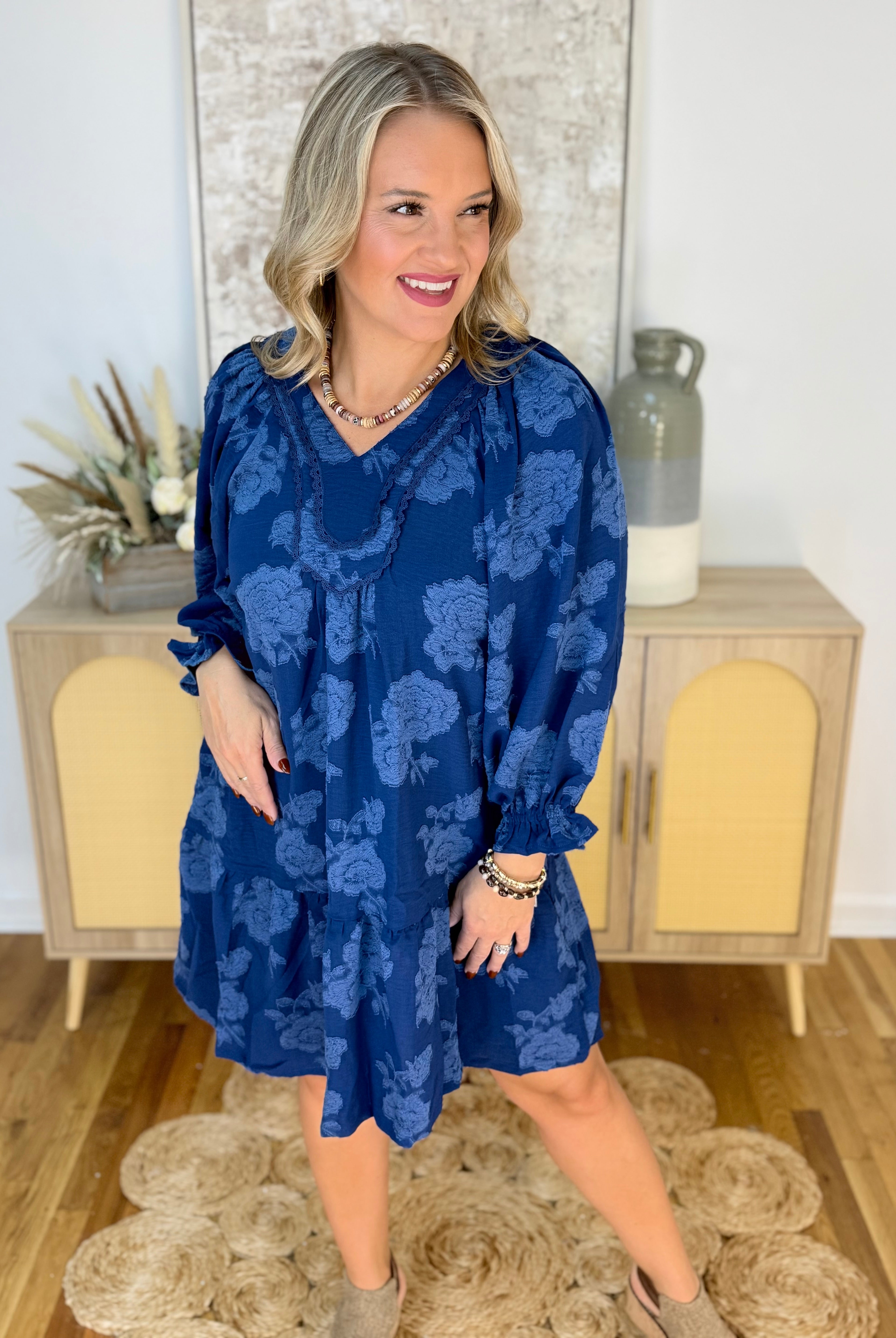 Sapphire Season Dress-180 Dresses-Umgee-The Lovely Closet, Women's Fashion Boutique in Alexandria, KY
