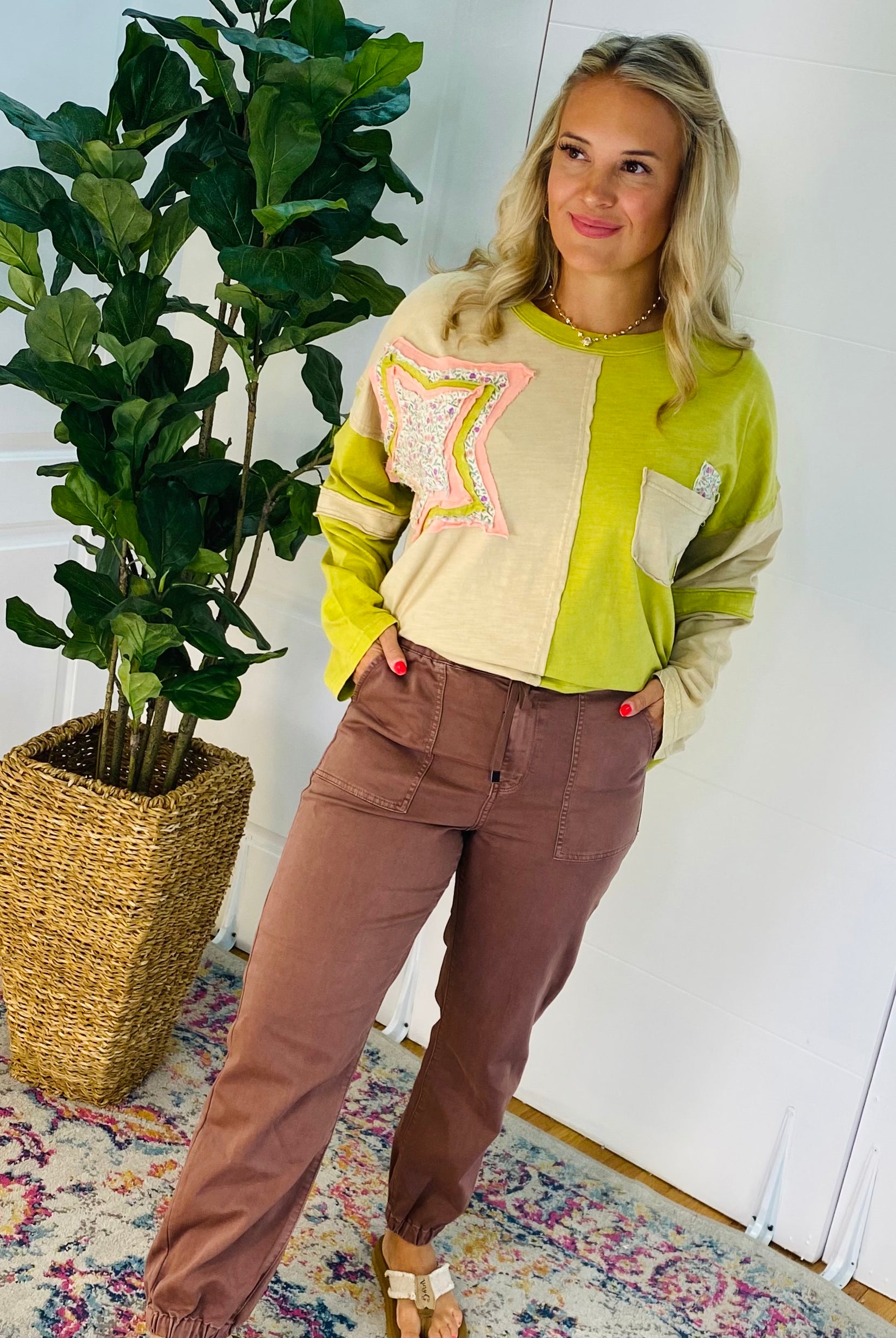 Mica Jogger Pants - Cocoa-210 Jeans-Mica Denim-The Lovely Closet, Women's Fashion Boutique in Alexandria, KY