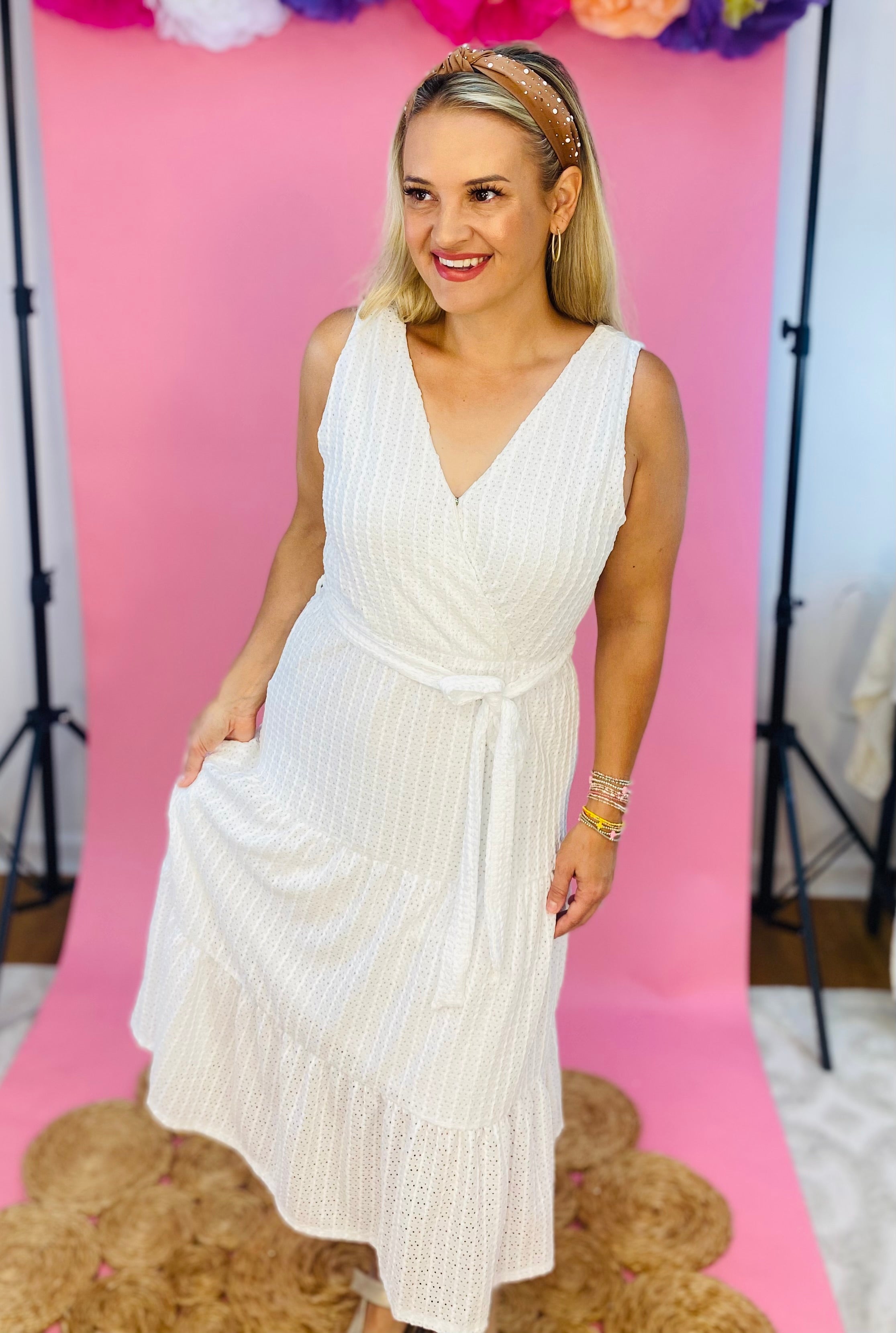 FINAL SALE Walk On the Pier Eyelet Dress-180 Dresses-The Lovely Closet-The Lovely Closet, Women's Fashion Boutique in Alexandria, KY