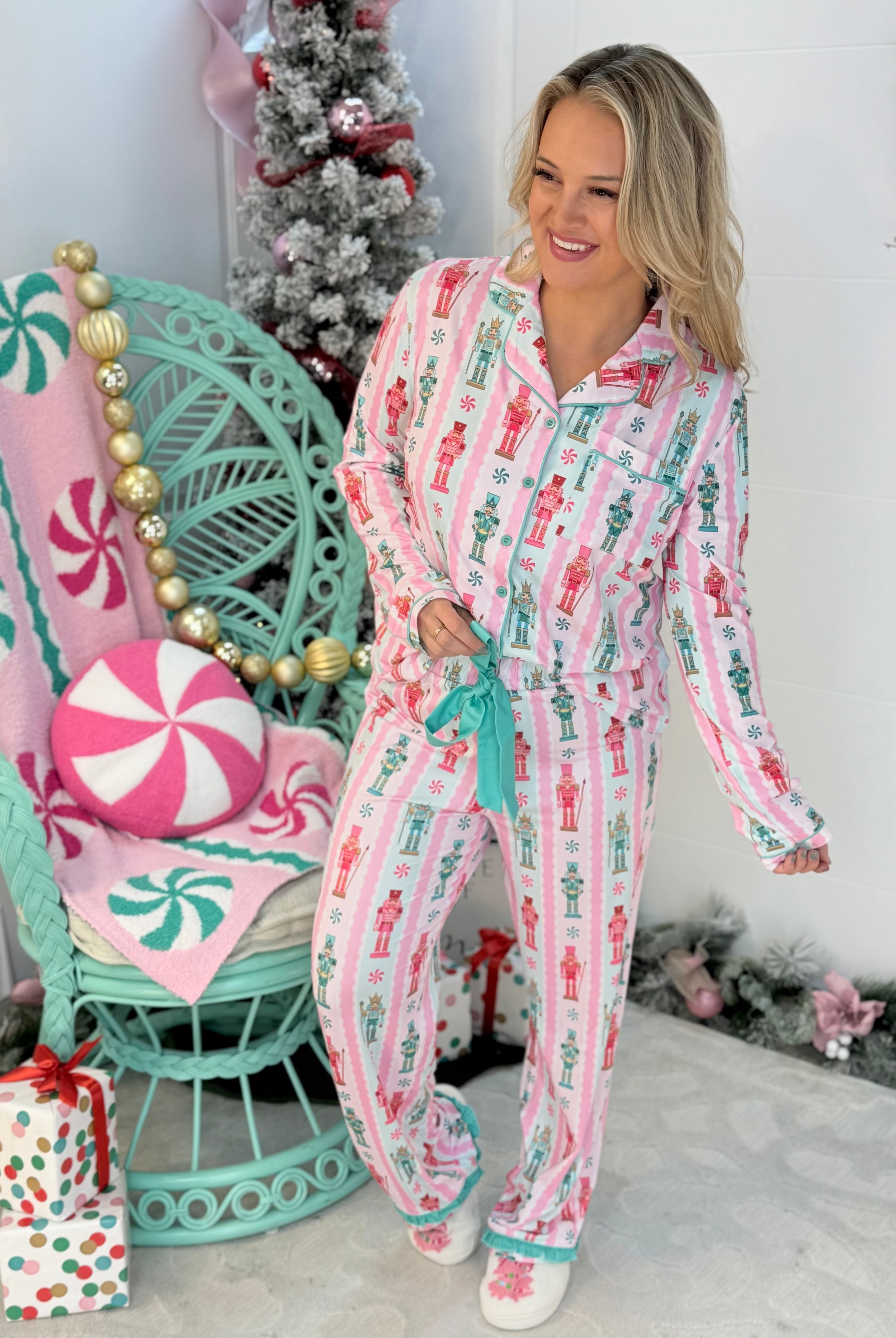 PINK-mas PJ Set - Nutcracker Magic Ruffle-350 Holiday-Jess Lea-The Lovely Closet, Women's Fashion Boutique in Alexandria, KY