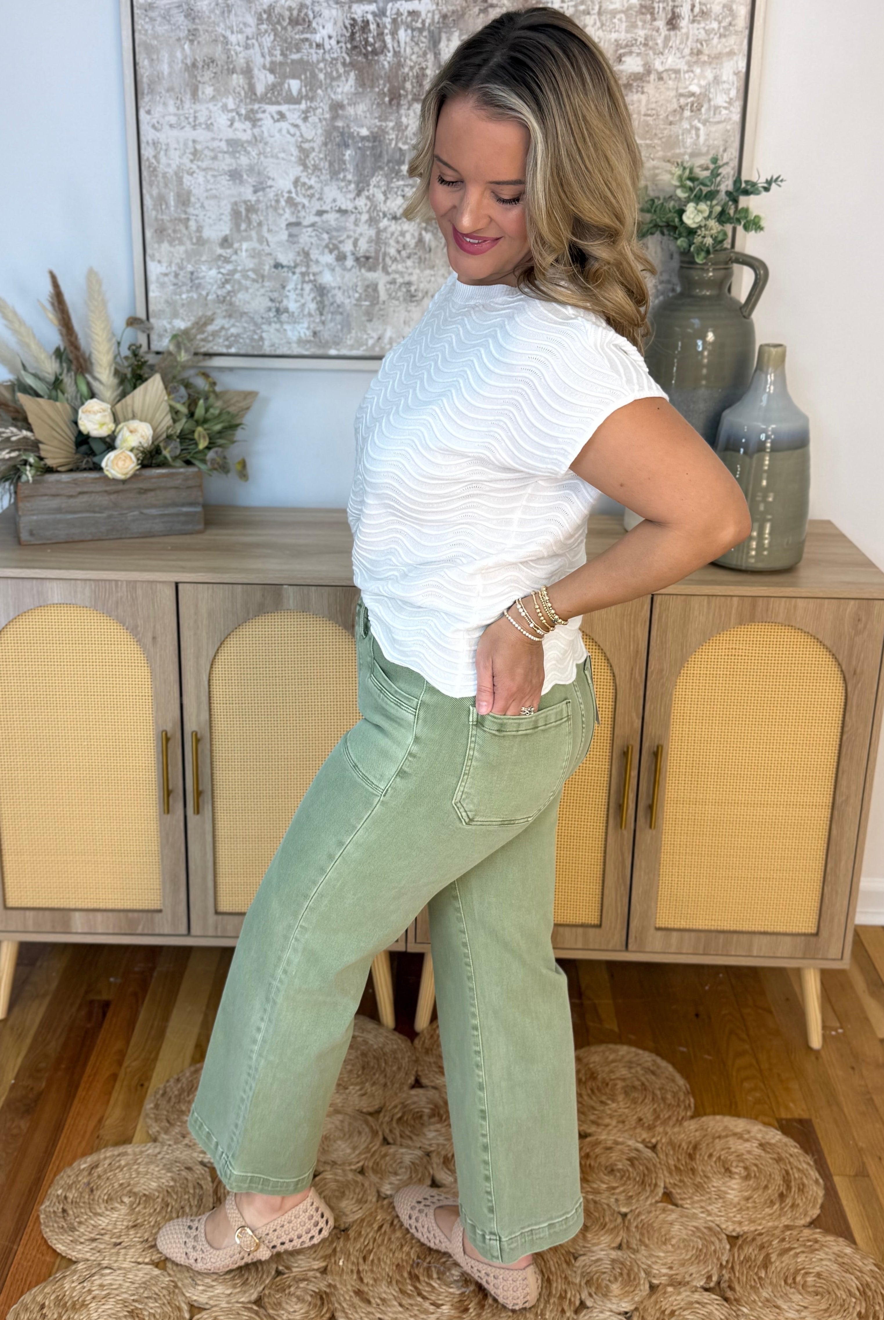 Mica High Rise Wide Leg Cropped Utility-210 Jeans-Mica Denim-The Lovely Closet, Women's Fashion Boutique in Alexandria, KY