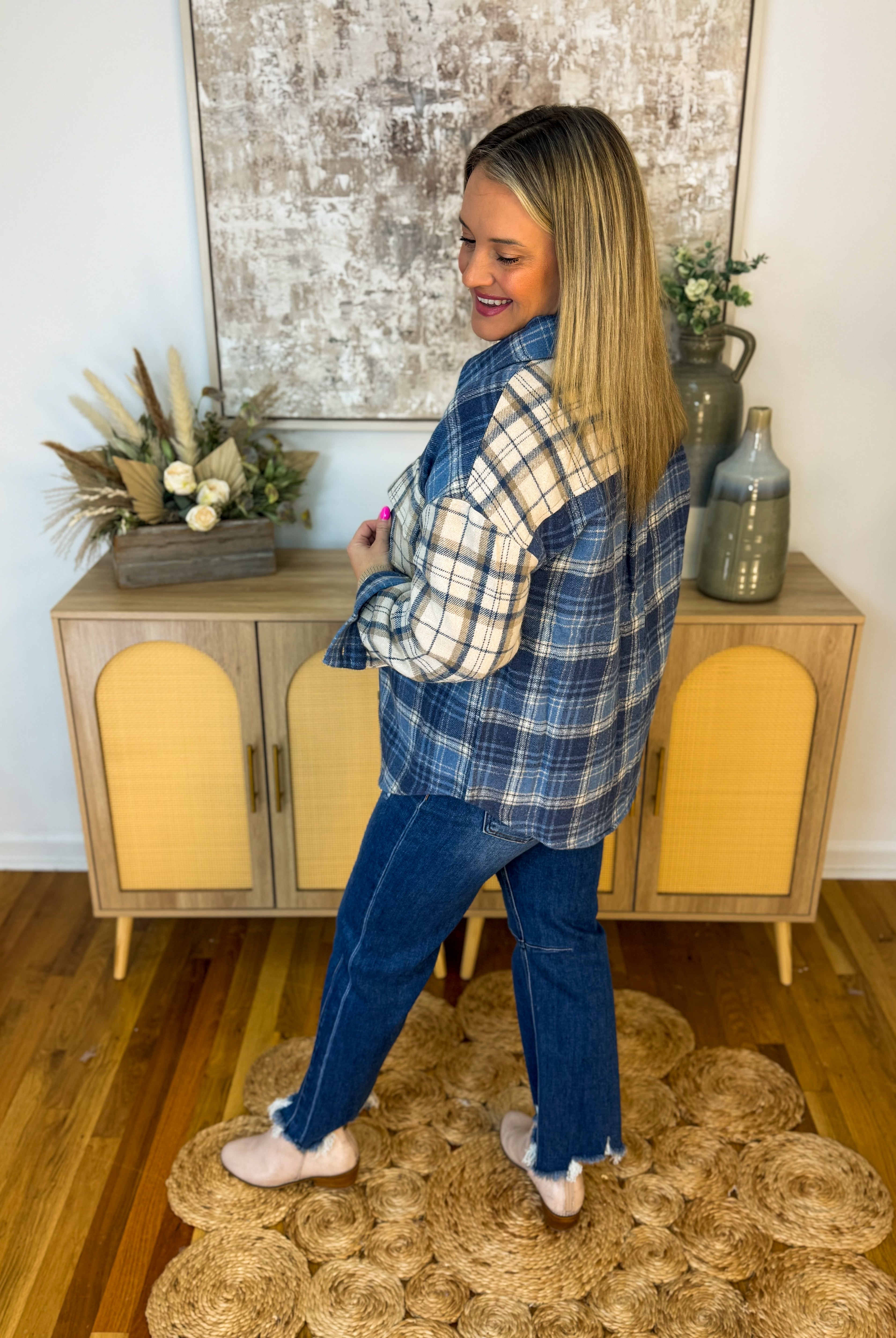 Winter Blues Shacket-170 Jackets/Outerwear-Blu Pepper-The Lovely Closet, Women's Fashion Boutique in Alexandria, KY