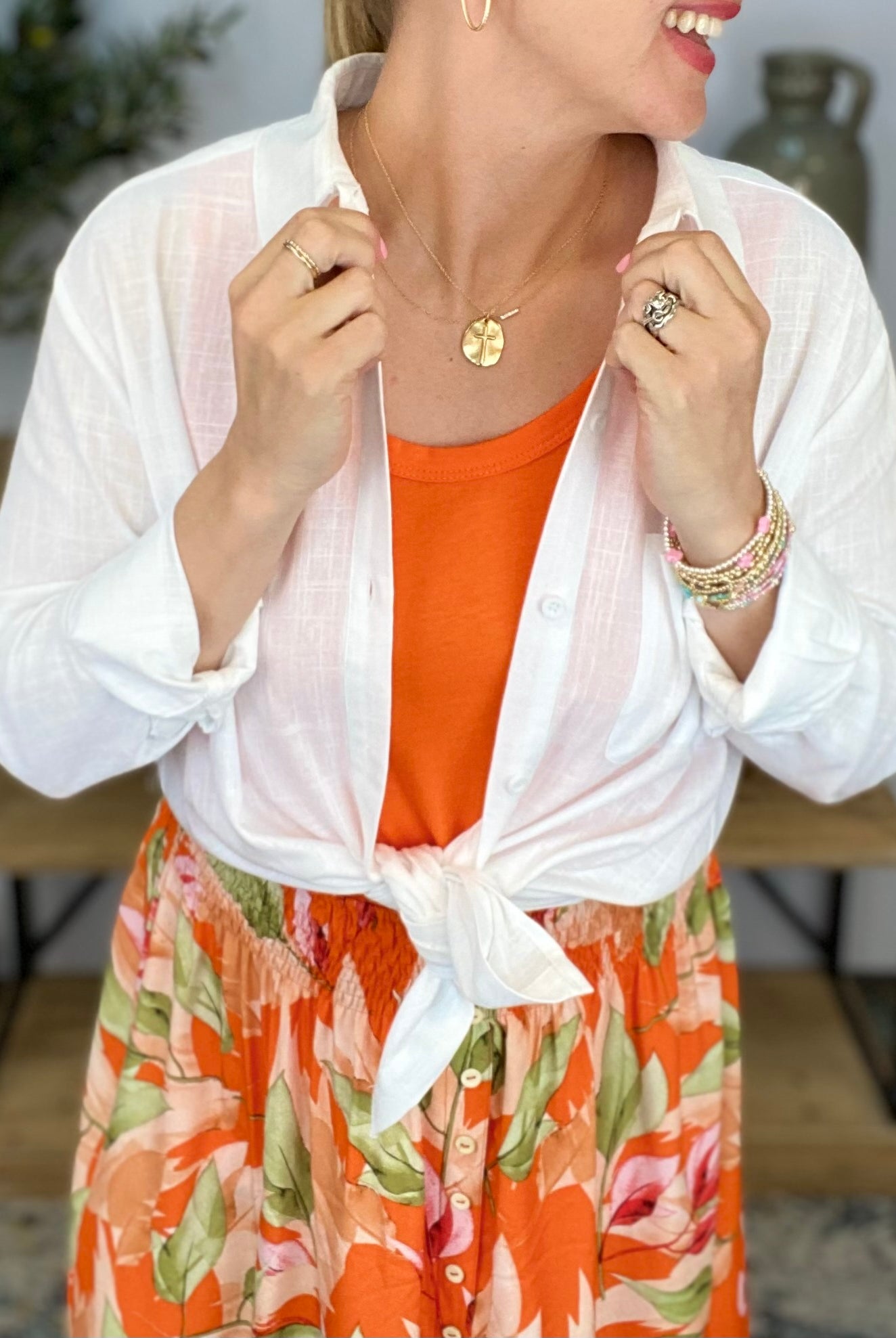 Crisp Summer Button Down Top-Top-The Lovely Closet-The Lovely Closet, Women's Fashion Boutique in Alexandria, KY