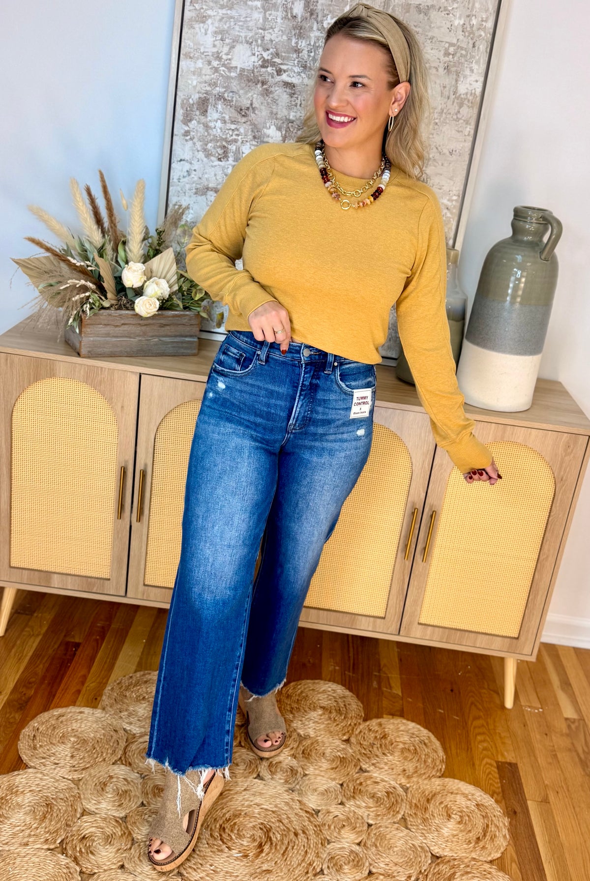 RISEN High Rise Ankle Wide Leg - Dark-210 Jeans-Risen-The Lovely Closet, Women's Fashion Boutique in Alexandria, KY