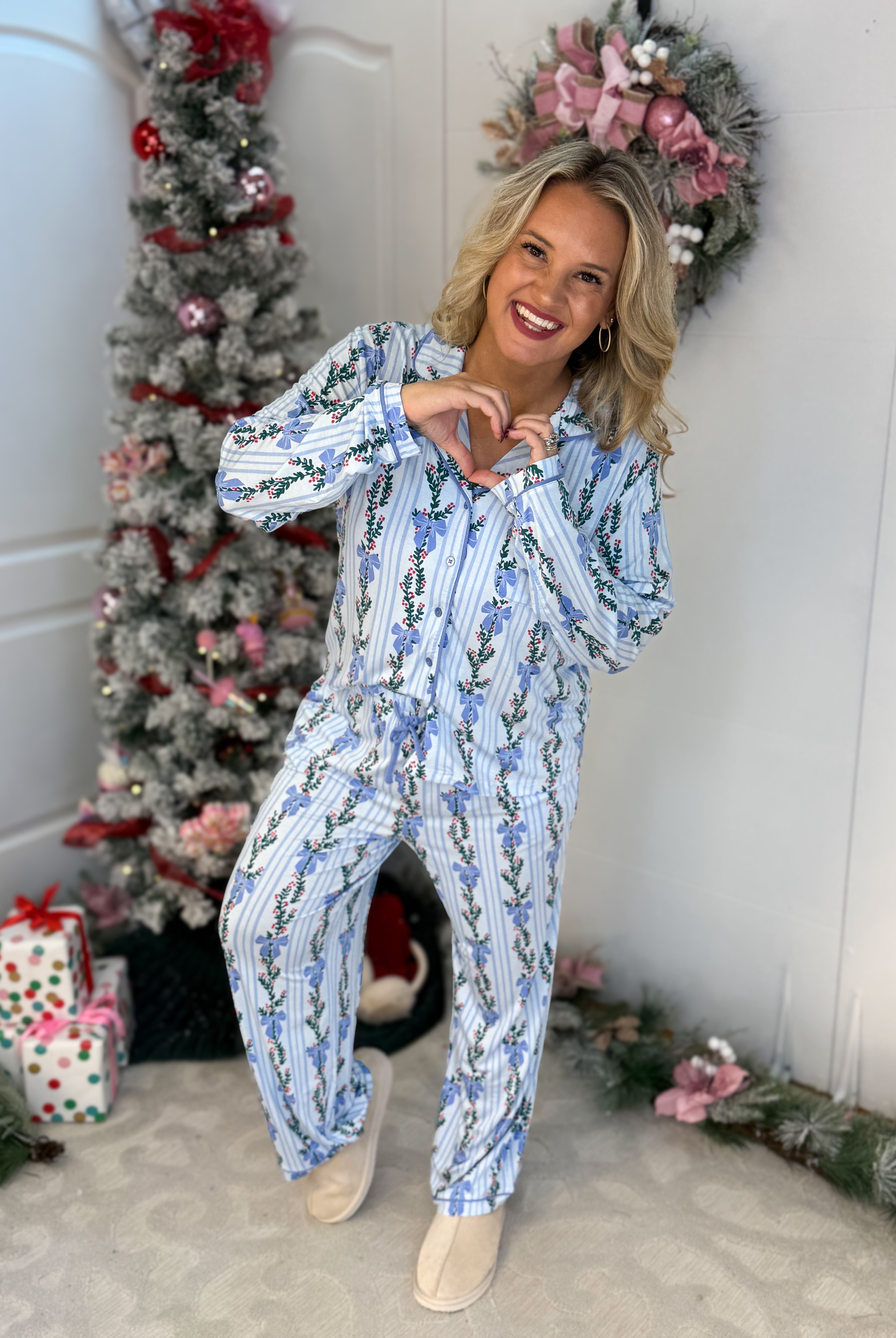 Mary Square Hello Garland Charlotte Pant Set-350 Holiday-Mary Square-The Lovely Closet, Women's Fashion Boutique in Alexandria, KY