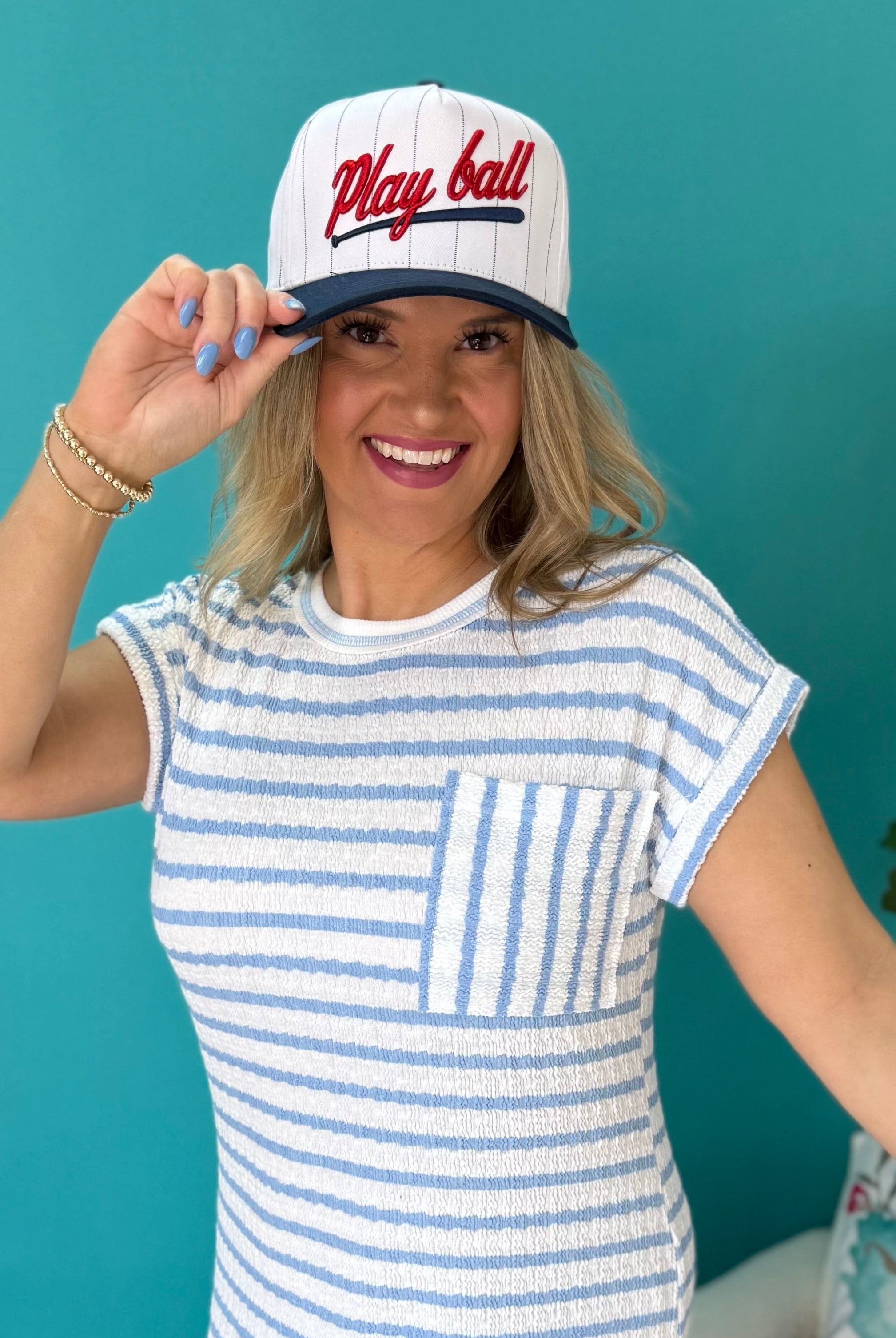 Play Ball Embroidered Hat-280 Accessories-judson-The Lovely Closet, Women's Fashion Boutique in Alexandria, KY