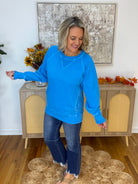 Keeping it Casual Pullover 2025 - Ocean Blue-150 Sweatshirts-zenana-The Lovely Closet, Women's Fashion Boutique in Alexandria, KY