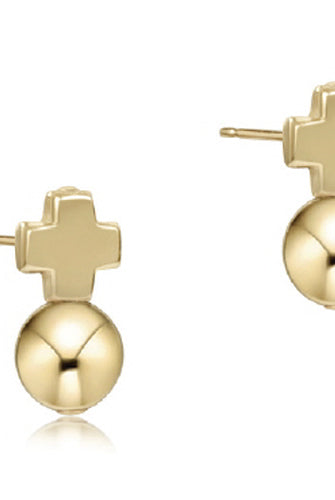 Signature Cross Gold Stud - Classic Earring-260 eNewton-enewton-The Lovely Closet, Women's Fashion Boutique in Alexandria, KY