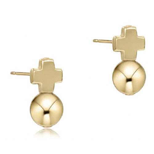 Signature Cross Gold Stud - Classic Earring-260 eNewton-enewton-The Lovely Closet, Women's Fashion Boutique in Alexandria, KY