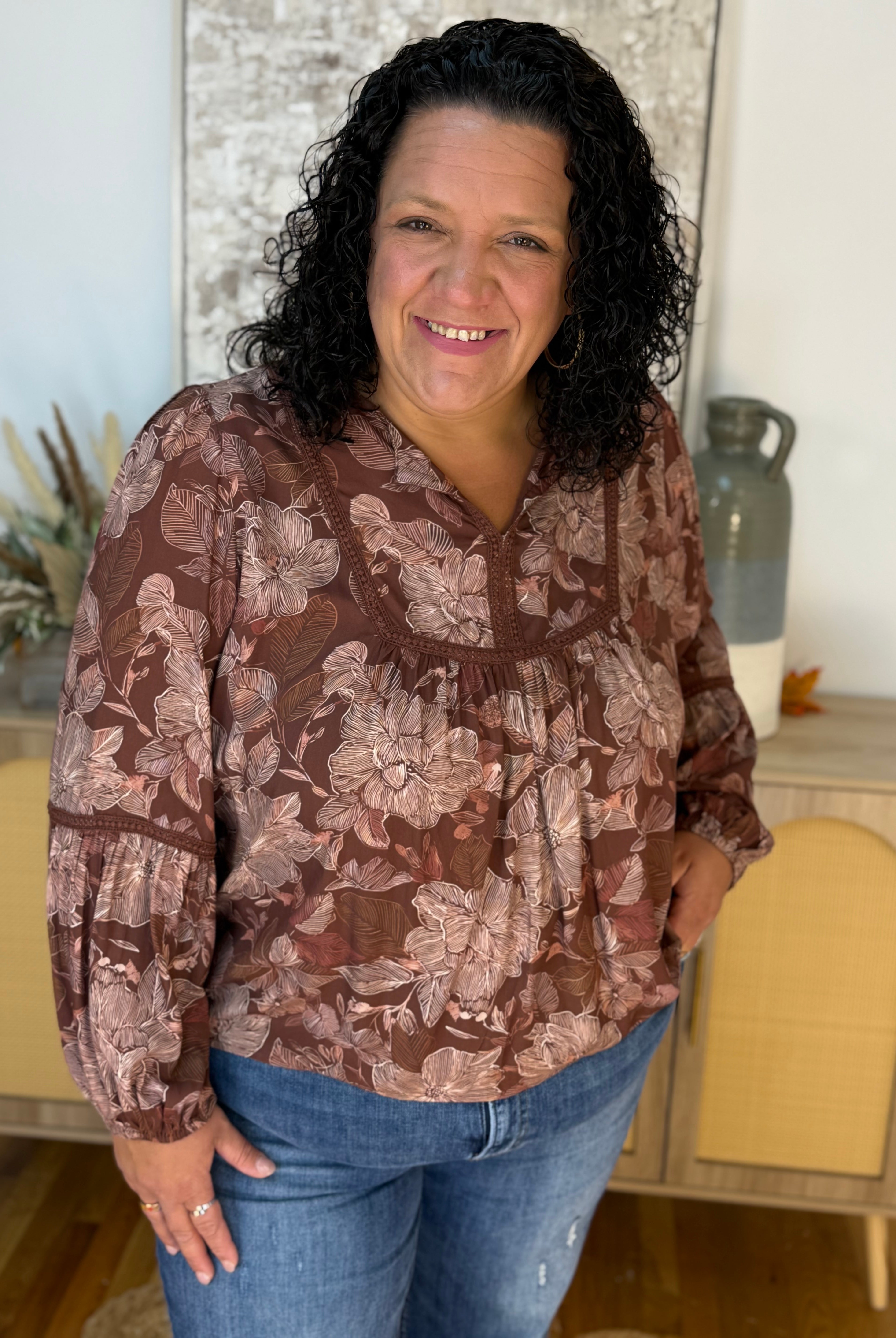 Cinnamon & Spice Blouse-110 Long Sleeve Top-Haptics-The Lovely Closet, Women's Fashion Boutique in Alexandria, KY