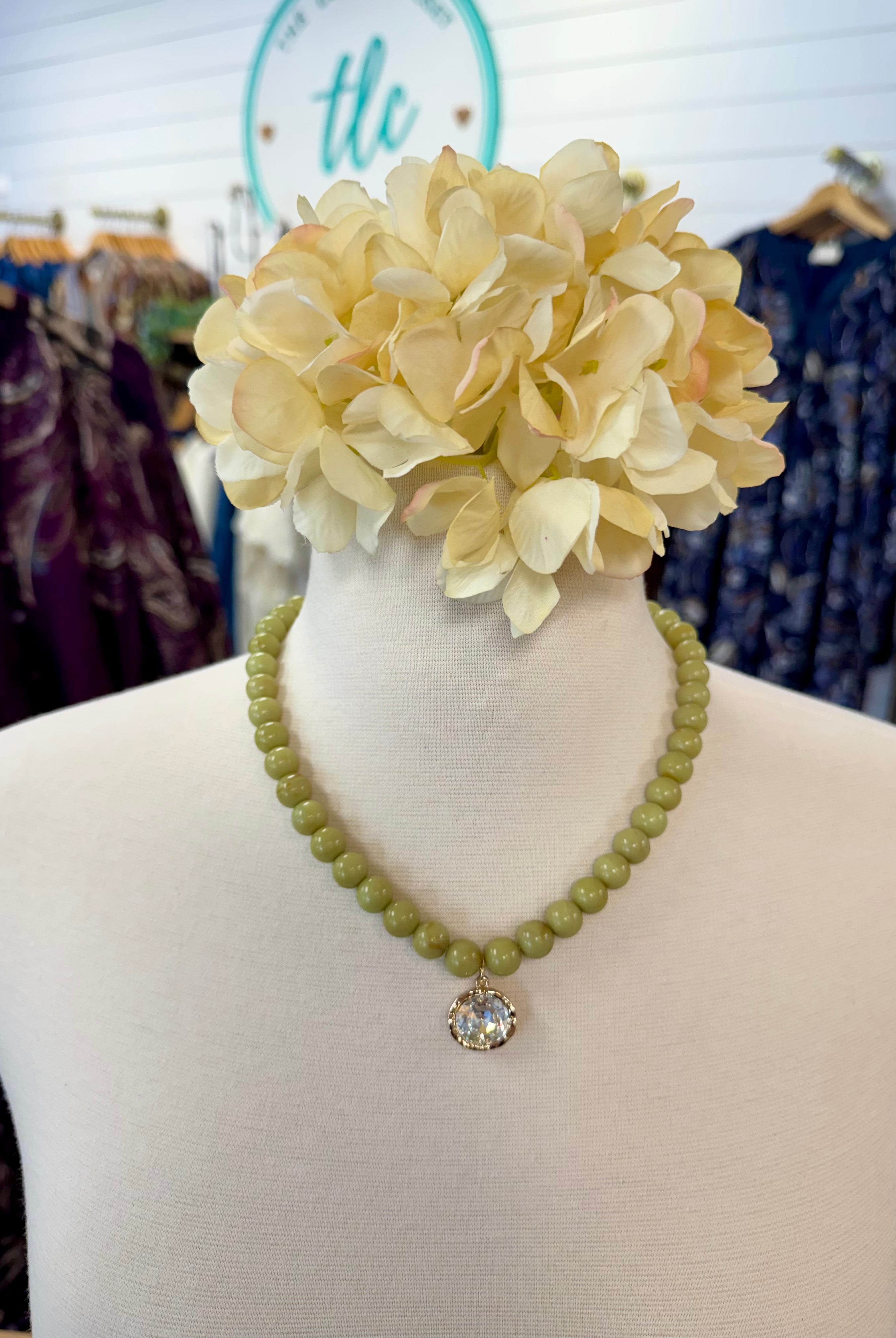 Olive Toffee Candy Bead Necklace-280 Accessories-Golden Stella-The Lovely Closet, Women's Fashion Boutique in Alexandria, KY