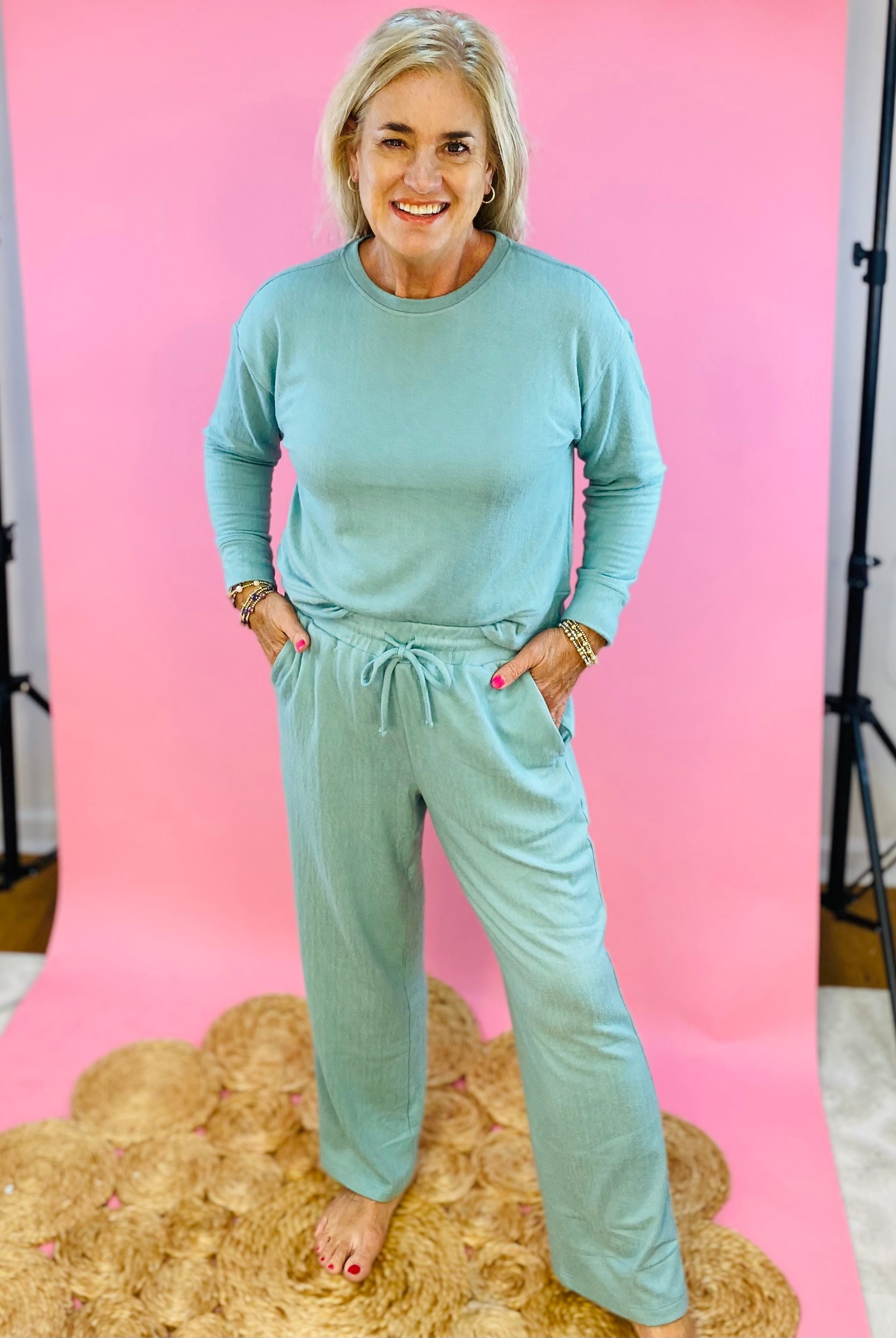 Mary Square Luxury Pant Set - Lagoon-310 Gift-Mary Square-The Lovely Closet, Women's Fashion Boutique in Alexandria, KY