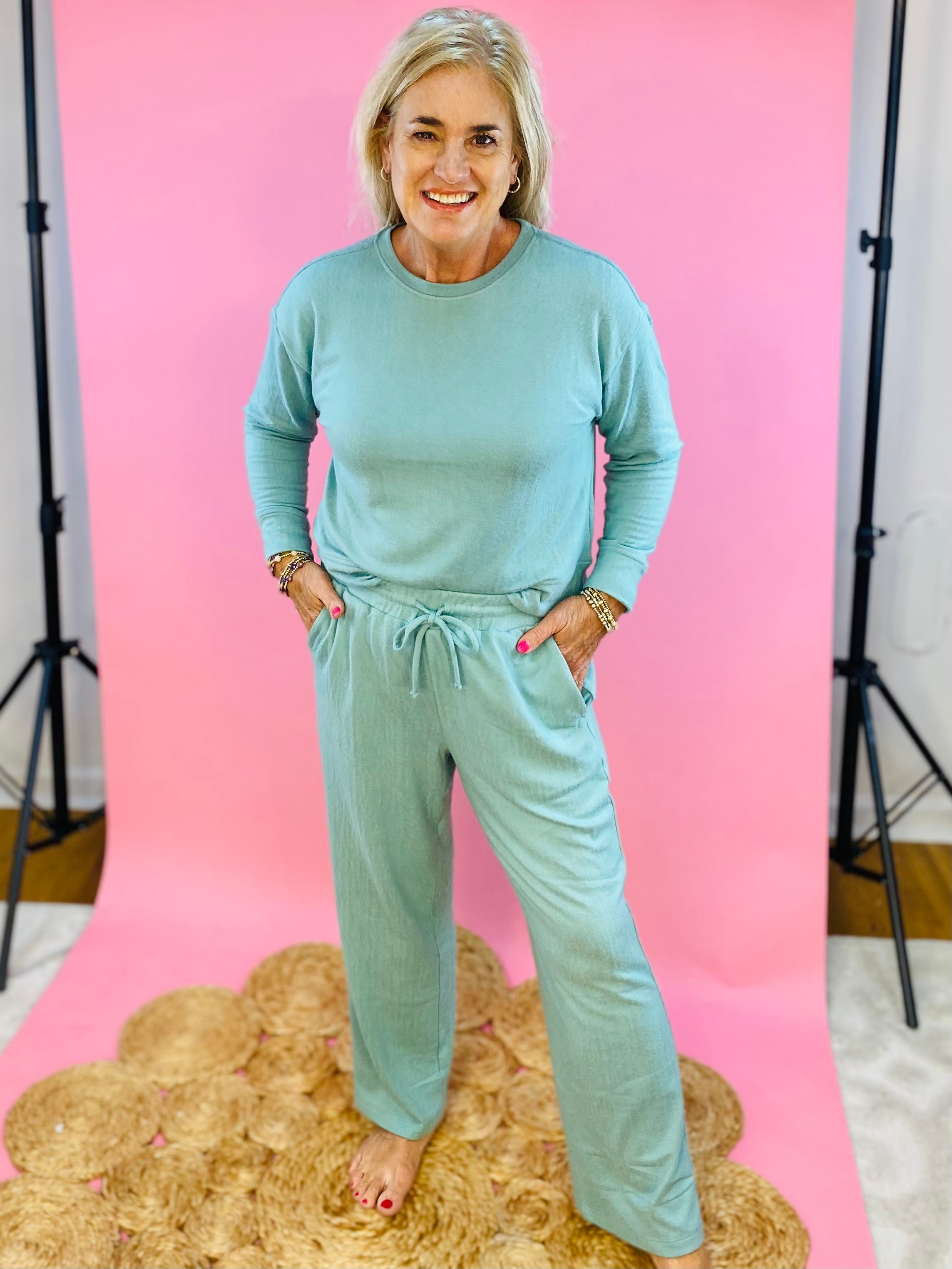 Mary Square Luxury Pant Set - Lagoon-310 Gift-Mary Square-The Lovely Closet, Women's Fashion Boutique in Alexandria, KY