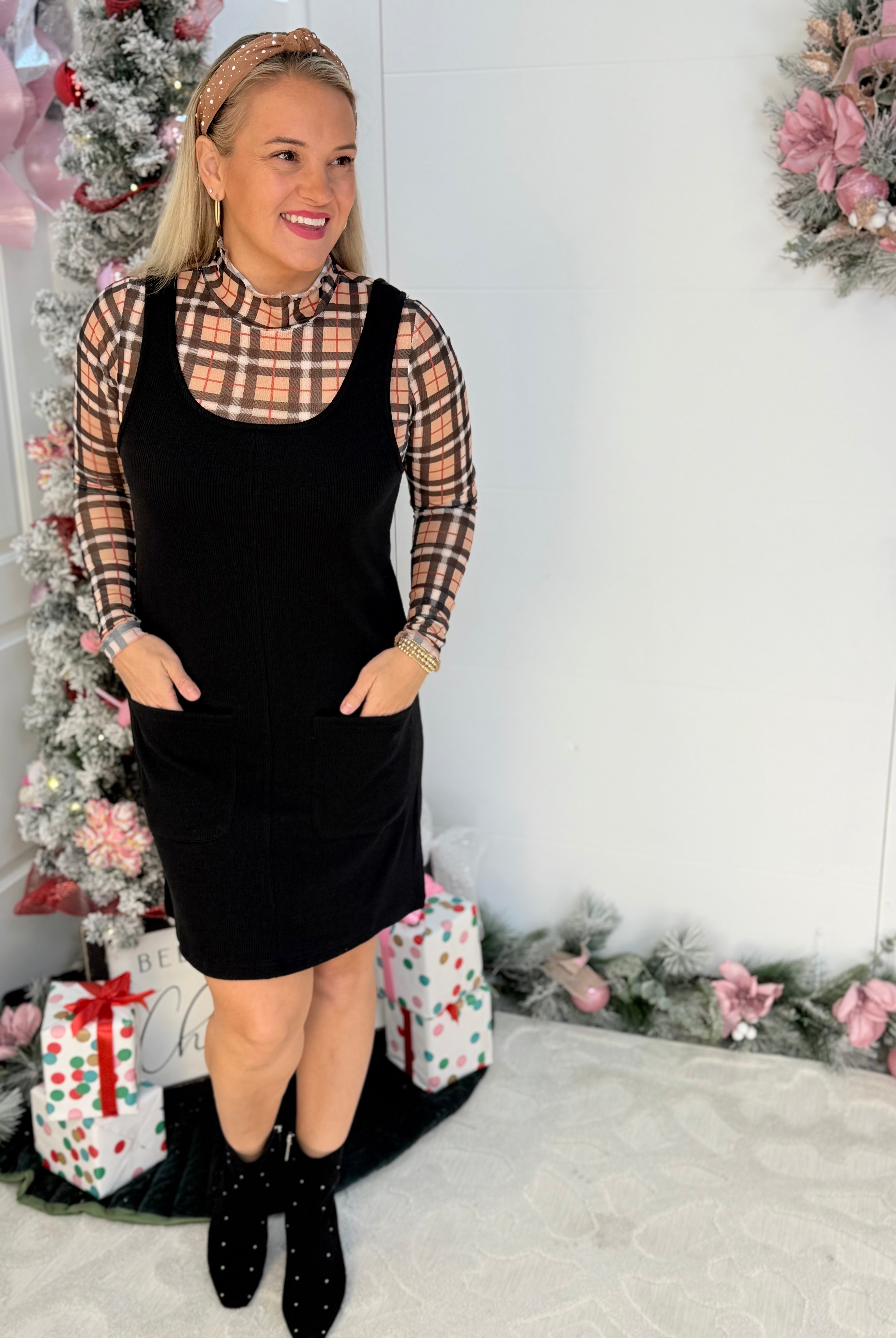 Jess Lea - Rory Ribbed Jumper Dress - Black-180 Dresses-Jess Lea-The Lovely Closet, Women's Fashion Boutique in Alexandria, KY
