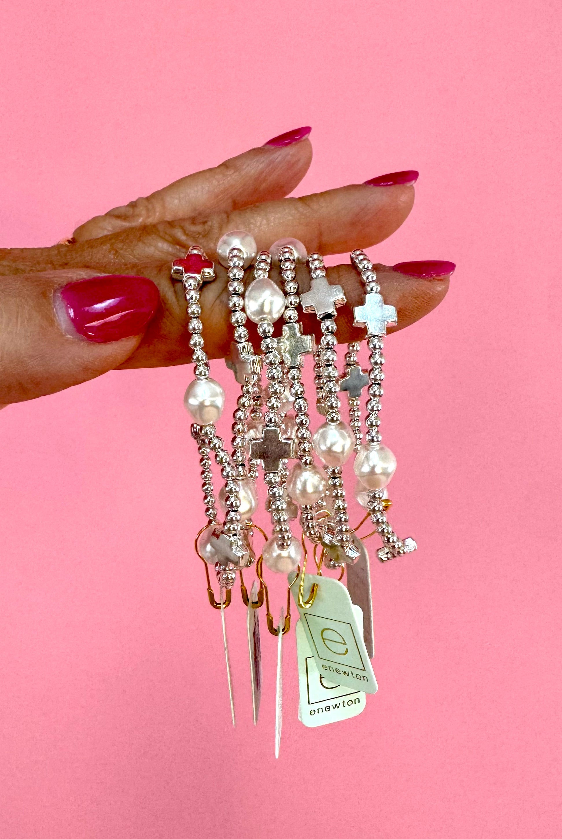 Signature Cross Admire Pearl 3mm Sterling Bracelet-260 eNewton-eNewton-The Lovely Closet, Women's Fashion Boutique in Alexandria, KY