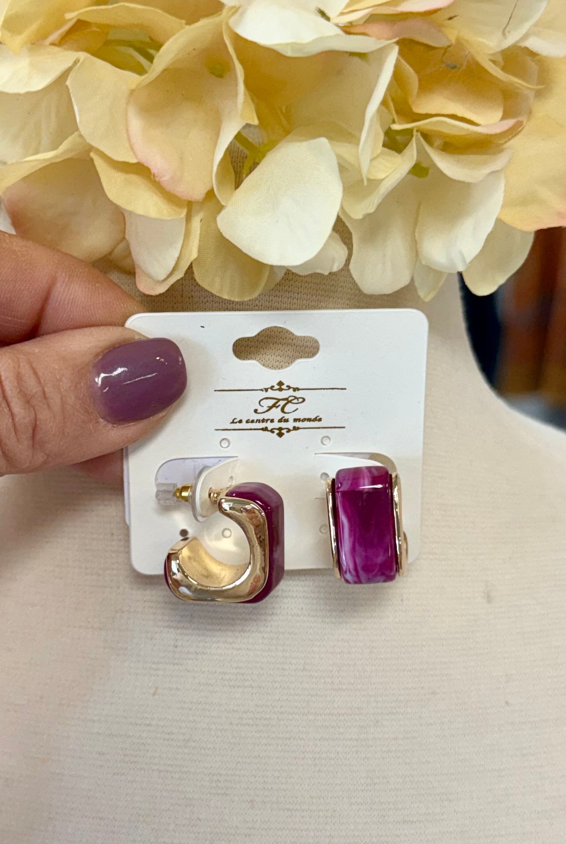 Berry Cobbler Post Hoop-280 Accessories-Golden Stella-The Lovely Closet, Women's Fashion Boutique in Alexandria, KY