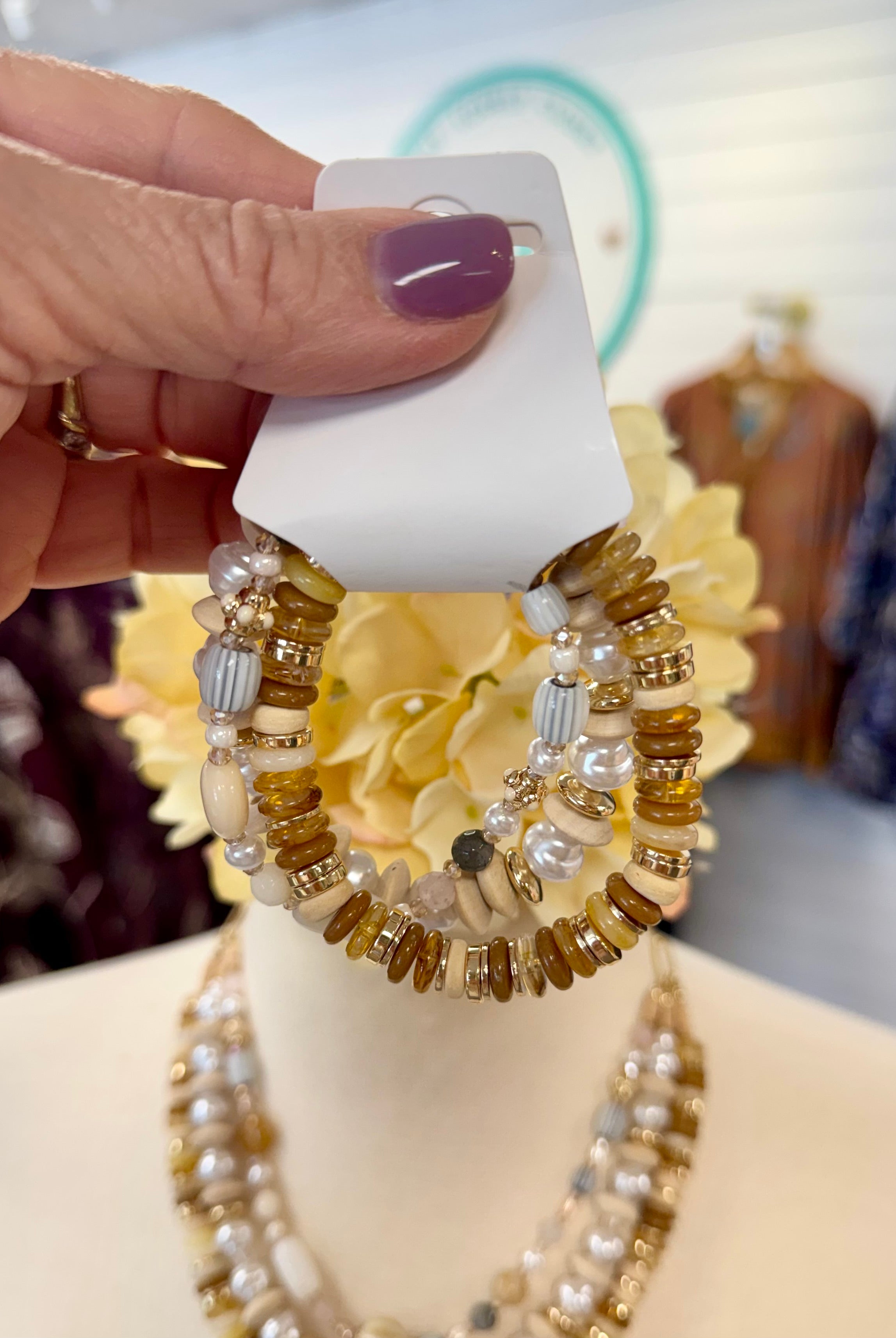 Expresso Sugar Candy Bead Bracelet-280 Accessories-Golden Stella-The Lovely Closet, Women's Fashion Boutique in Alexandria, KY