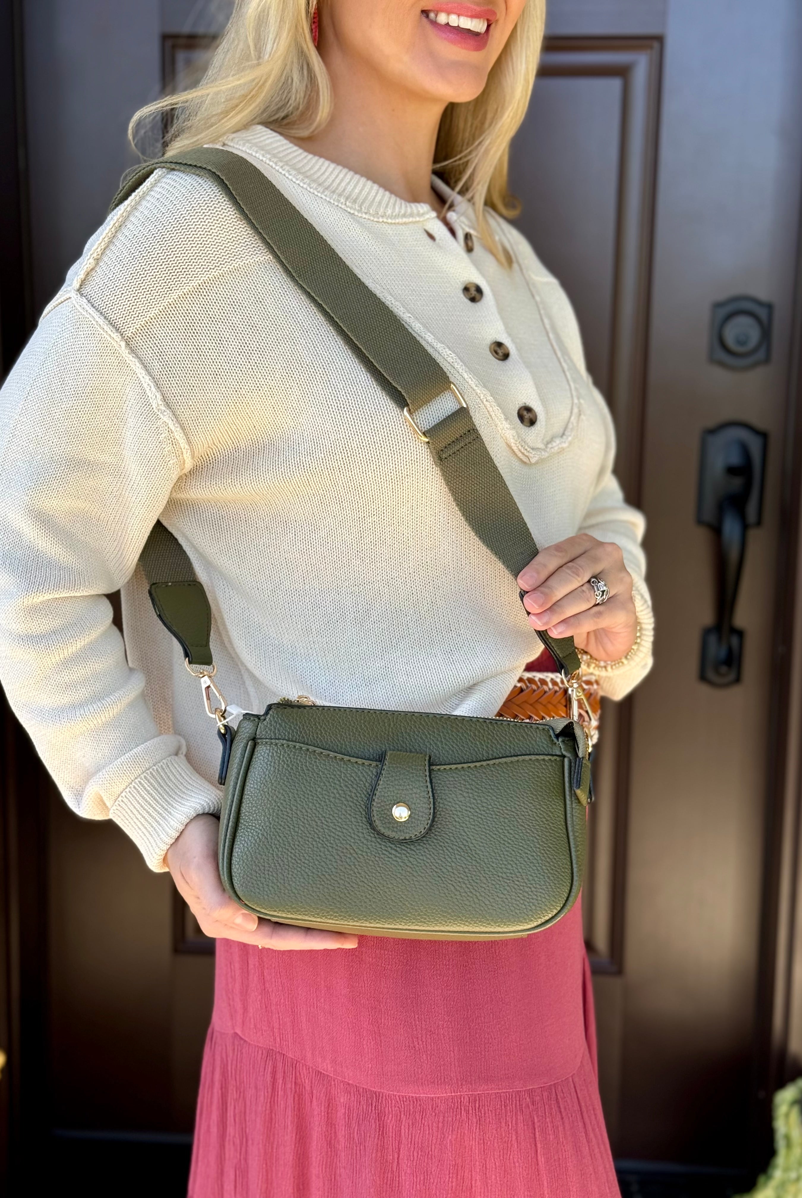 Snap Front Crossbody - Kallie-290 Bag/Handbags-Jen & Co-The Lovely Closet, Women's Fashion Boutique in Alexandria, KY
