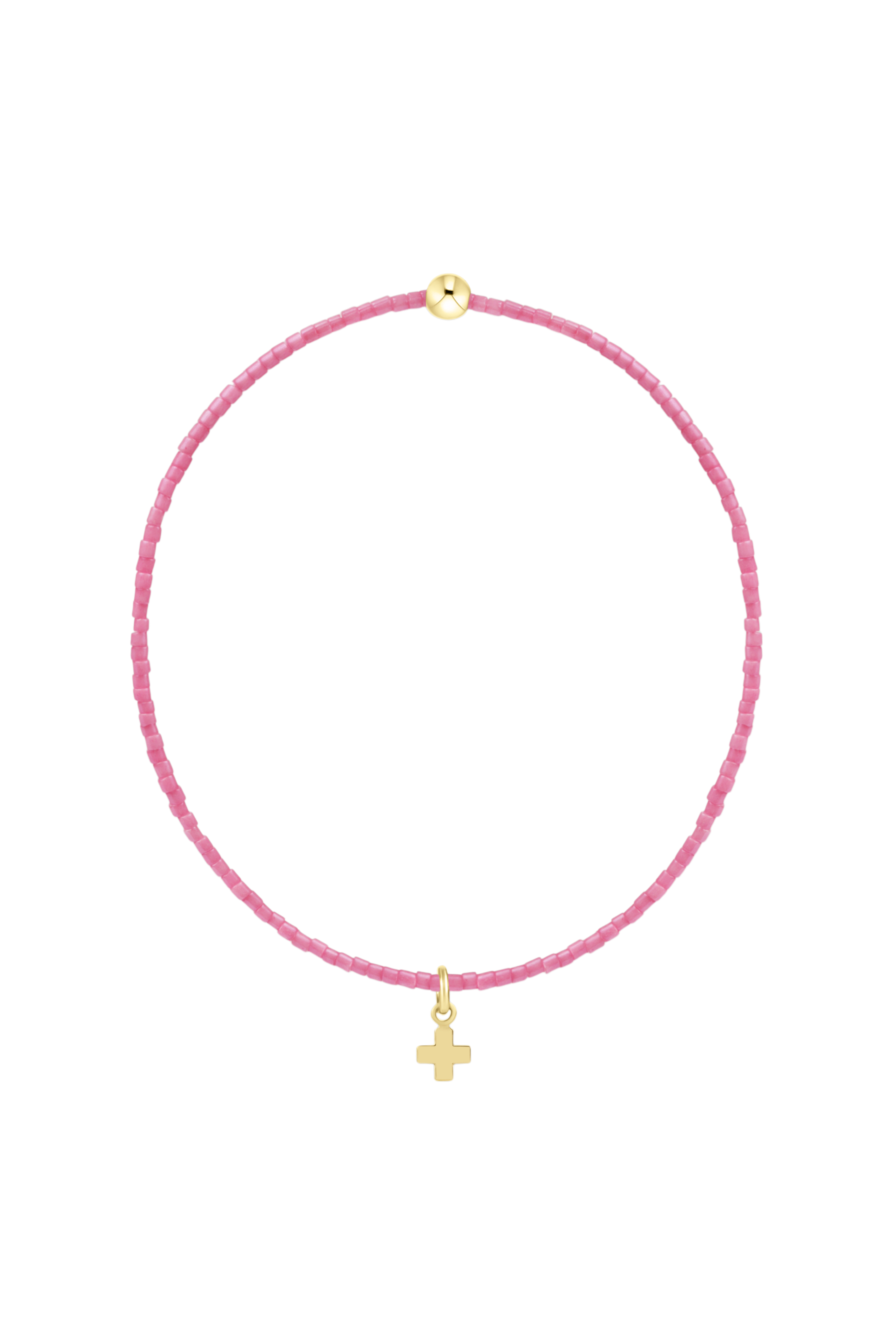 ENEWTON HOPE CLASSIC BUBBLEGUM BRACELET - SIGNATURE CROSS SMALL GOLD CHARM-260 eNewton-eNewton-The Lovely Closet, Women's Fashion Boutique in Alexandria, KY