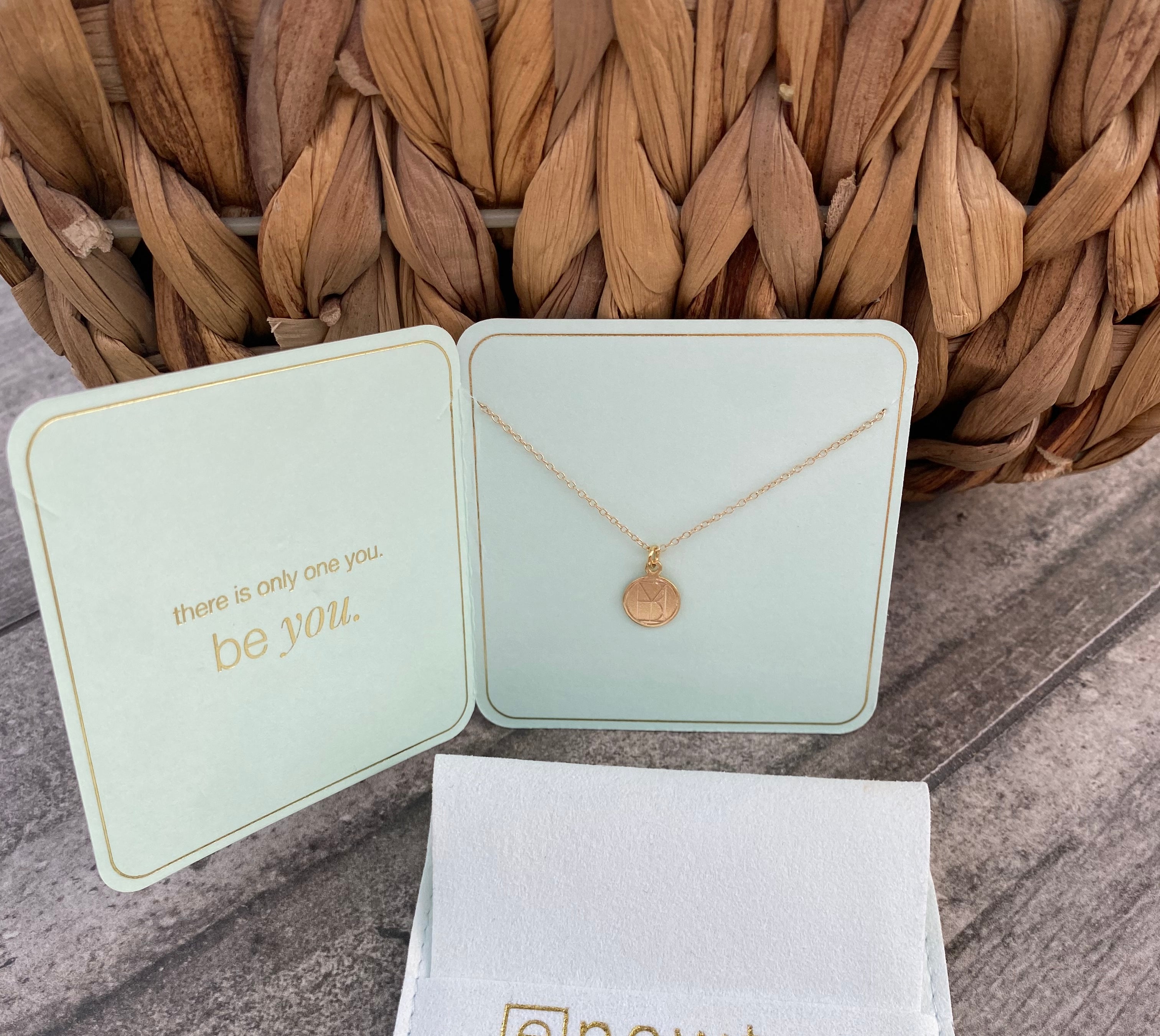 16" Necklace Gold - Be You Small Gold Disc-260 eNewton-eNewton-The Lovely Closet, Women's Fashion Boutique in Alexandria, KY
